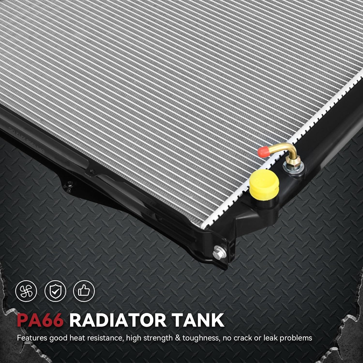 Side view of YITAMOTOR Aluminum Radiator - Direct Fit for 1996-2002 Toyota 4Runner | 2.7L L4 & 3.4L V6 Engines