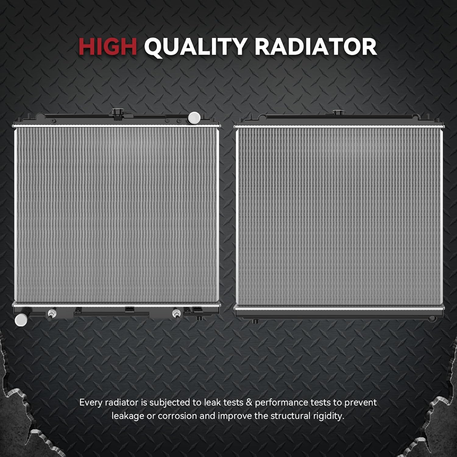 Side view of YITAMOTOR Aluminum Radiator - Direct Fit for 2005-2019 Nissan Pathfinder/Xterra/Frontier & Suzuki Equator | 4.0L V6 & 5.6L V8