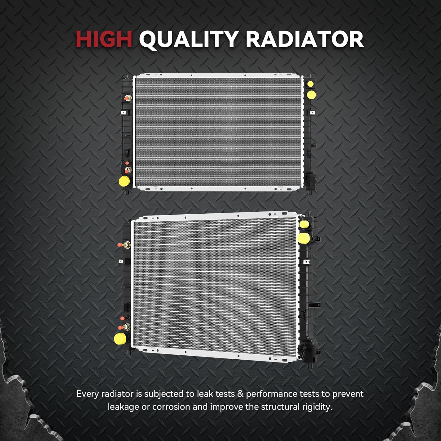 Side view of YITAMOTOR Aluminum Radiator - Direct Fit for 01-07 Ford Escape, 01-06 Mazda Tribute, 05-08 Mercury Mariner | 3.0L V6