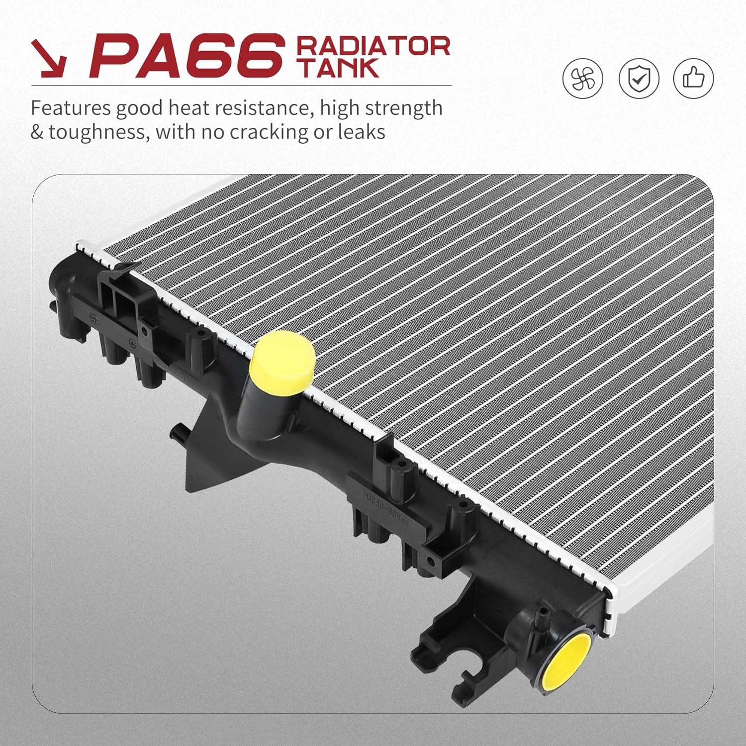 Side view of YITAMOTOR Aluminum Radiator - Direct Fit for 2007-2018 Jeep Wrangler JK | 3.6L 3.8L V6 Engine