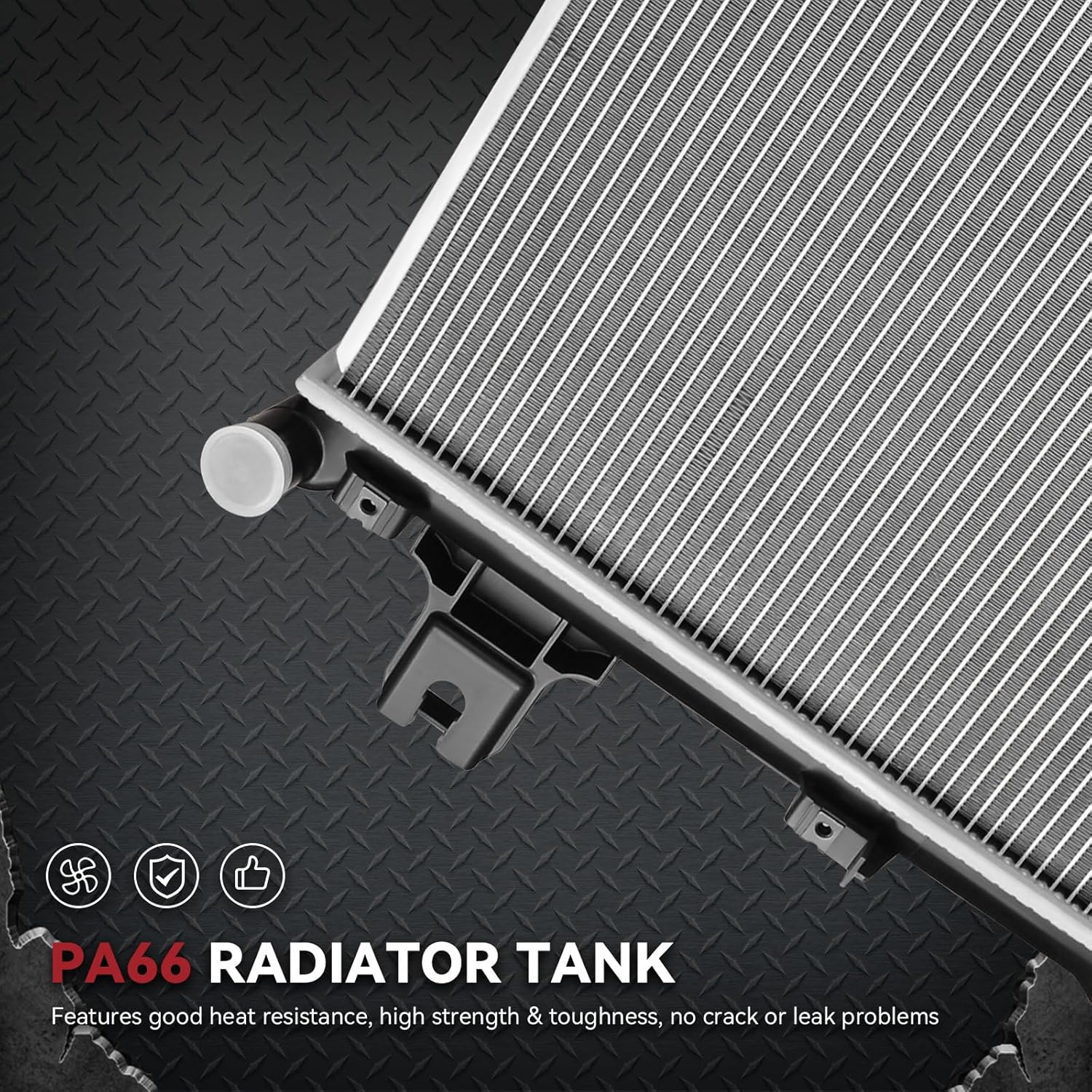 Side view of YITAMOTOR Aluminum Radiator - Direct Fit for 2005-2010 Jeep Grand Cherokee & Commander | 3.0L-6.1L V6 V8 Engines