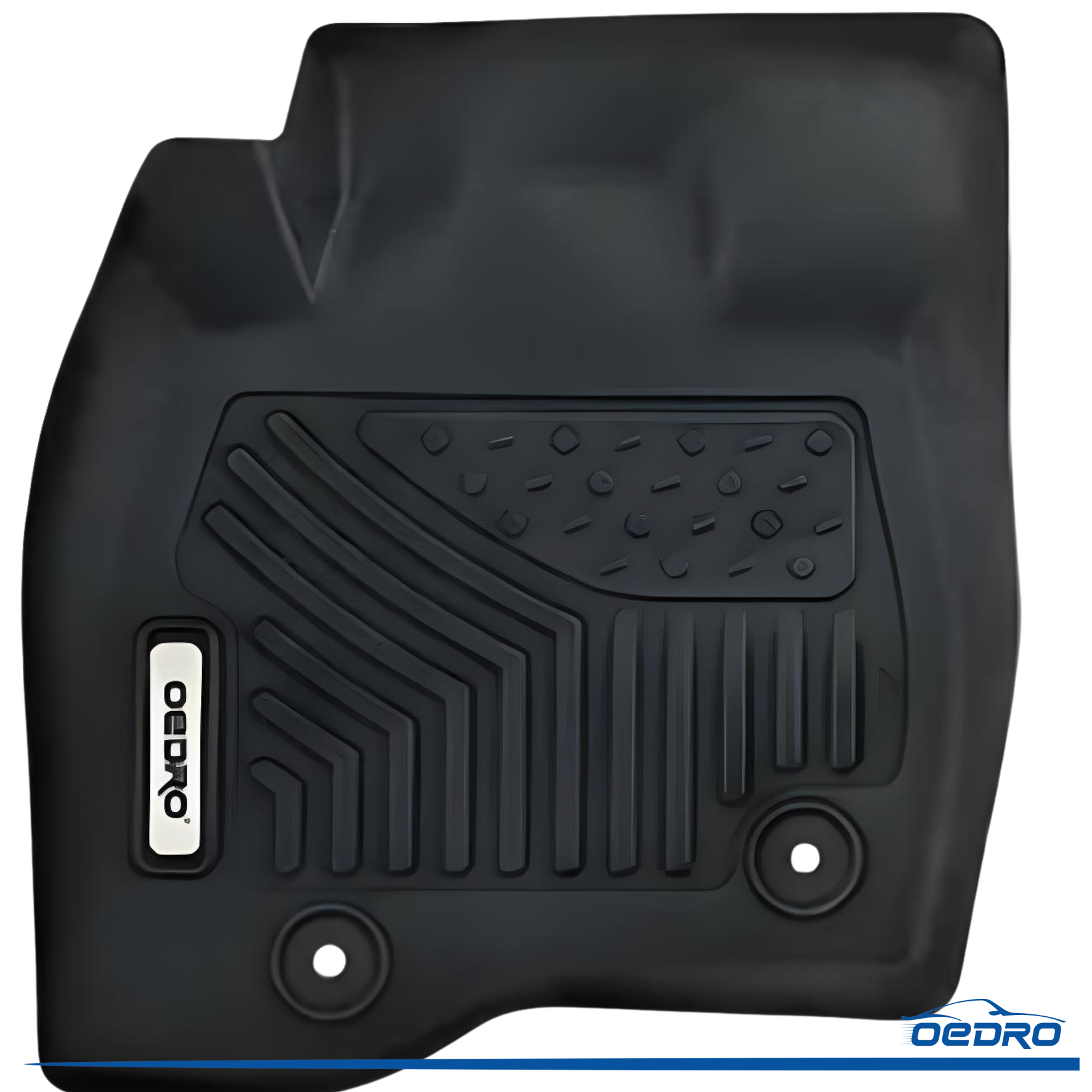 Side view of OEDRO Floor Mats Fit for 2015-2019 Ford Explorer Without 2nd Row Center Console,7 Seaters Only TPE All Weather Car Mats Accessories Includes 1st 2nd a