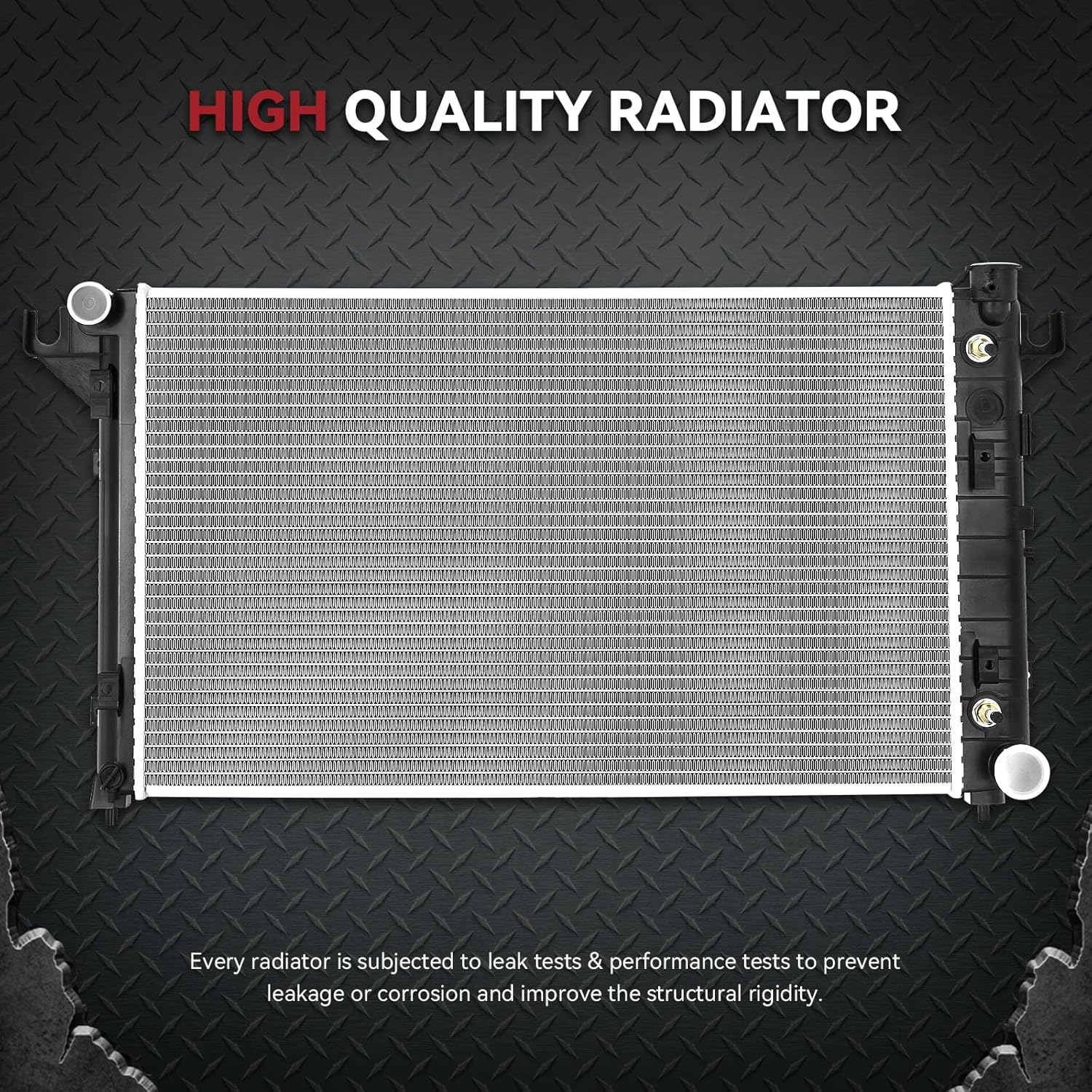 Side view of YITAMOTOR Heavy-Duty Radiator - Direct Fit for 1994-2001 Dodge Ram 1500/2500/3500 | 3.9L-5.9L V6 V8