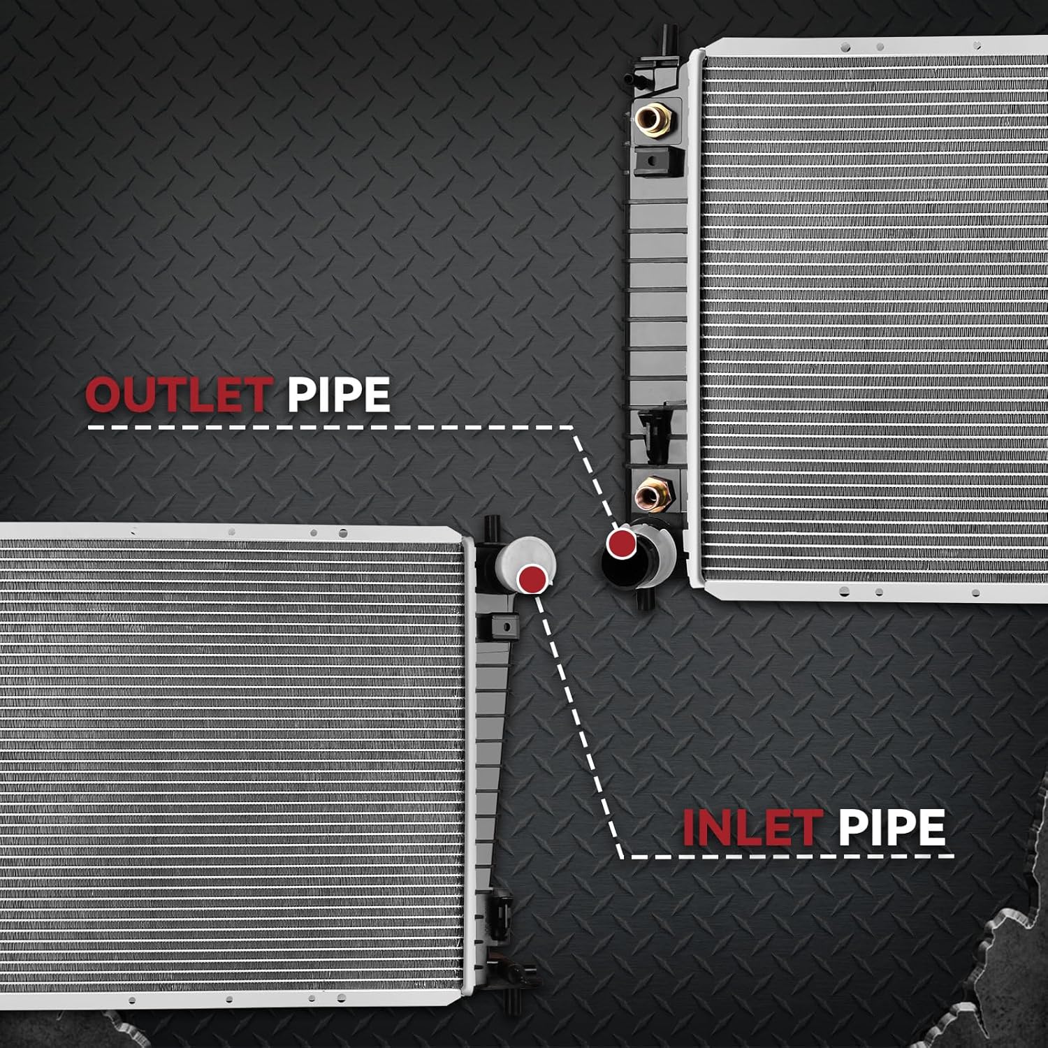 Side view of YITAMOTOR Aluminum Radiator - Direct Fit for 1999-2003 Ford F-Series & SUV Models | 4.2L-5.4L V6 V8