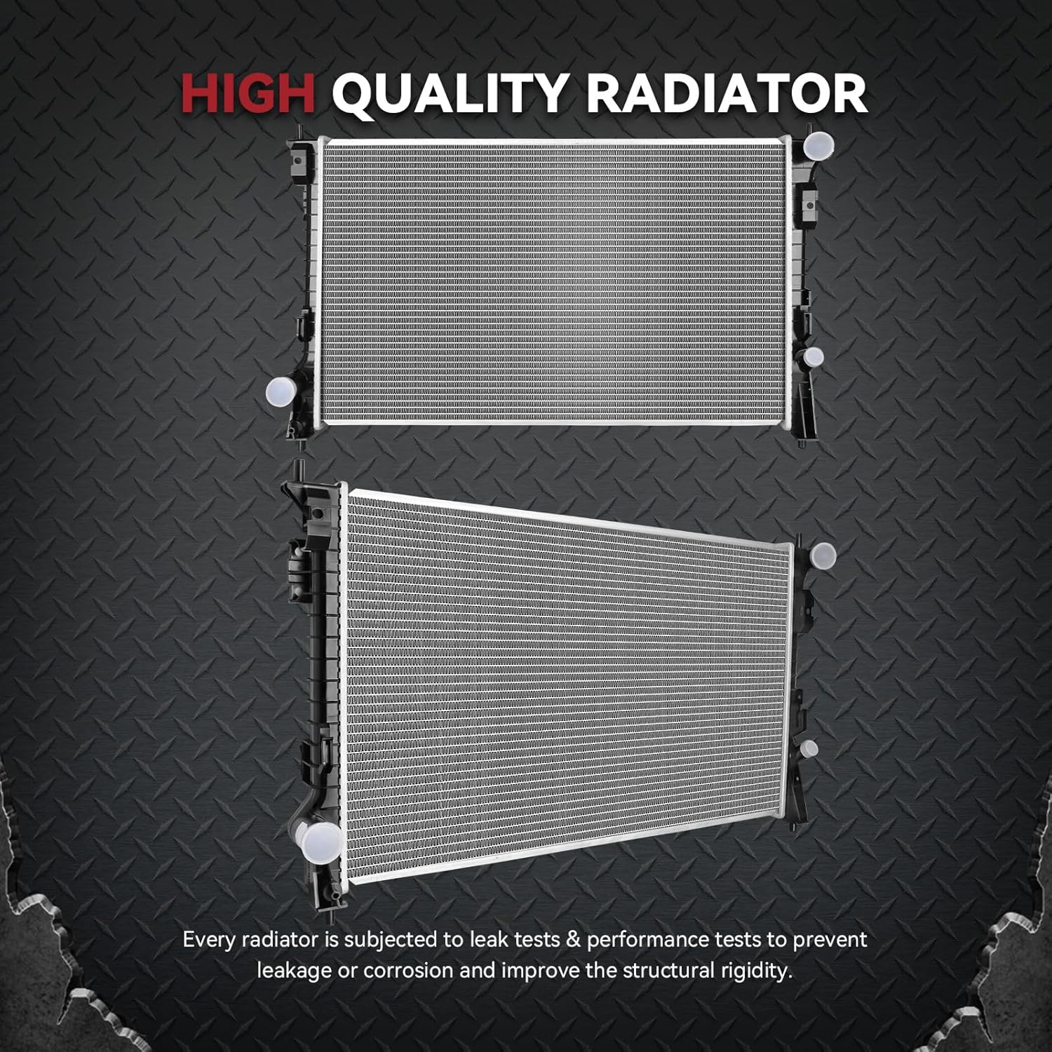 Side view of YITAMOTOR Aluminum Radiator - Direct Fit for Ford/Lincoln/Mercury Models | 3.5L 3.7L V6 Compatible
