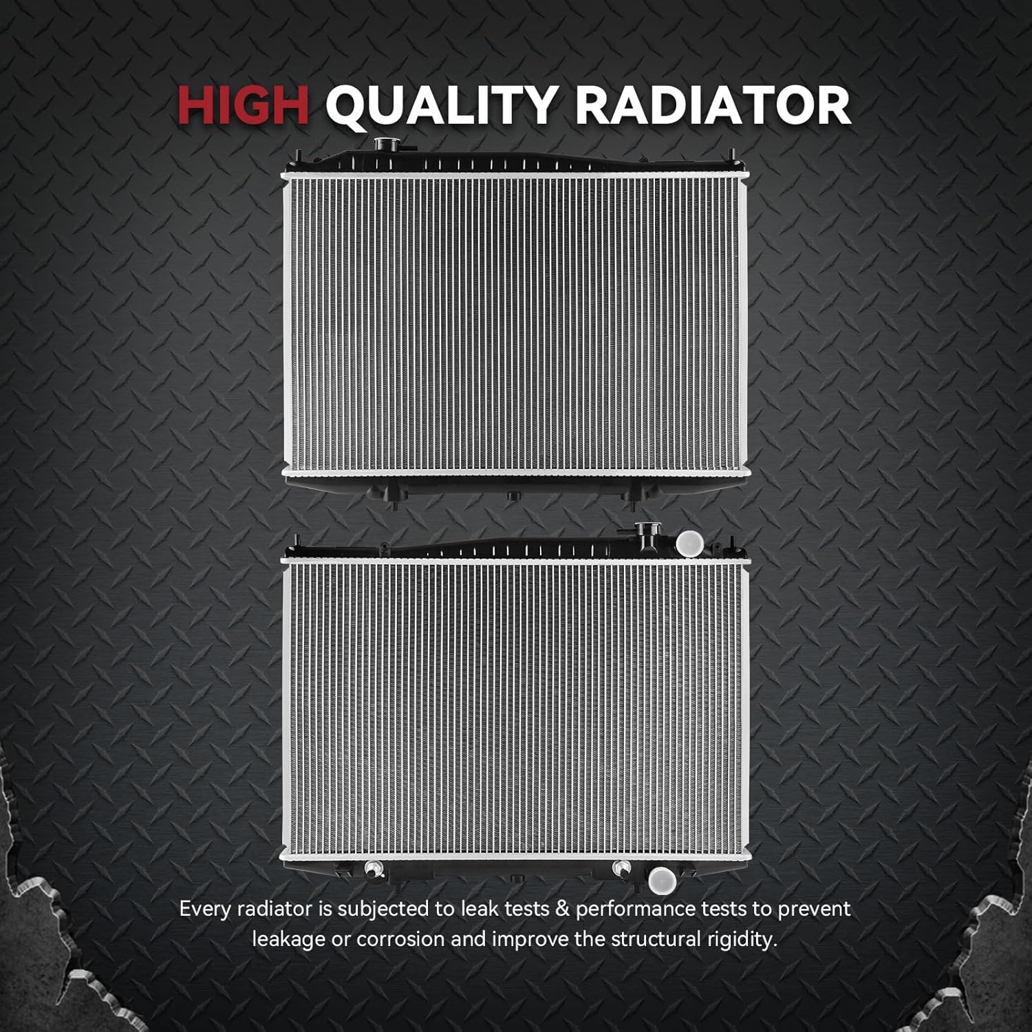Side view of YITAMOTOR Aluminum Radiator - Direct Fit for 98-04 Nissan Frontier & 00-04 Xterra | 2.4L 3.3L V6 Engine Compatible