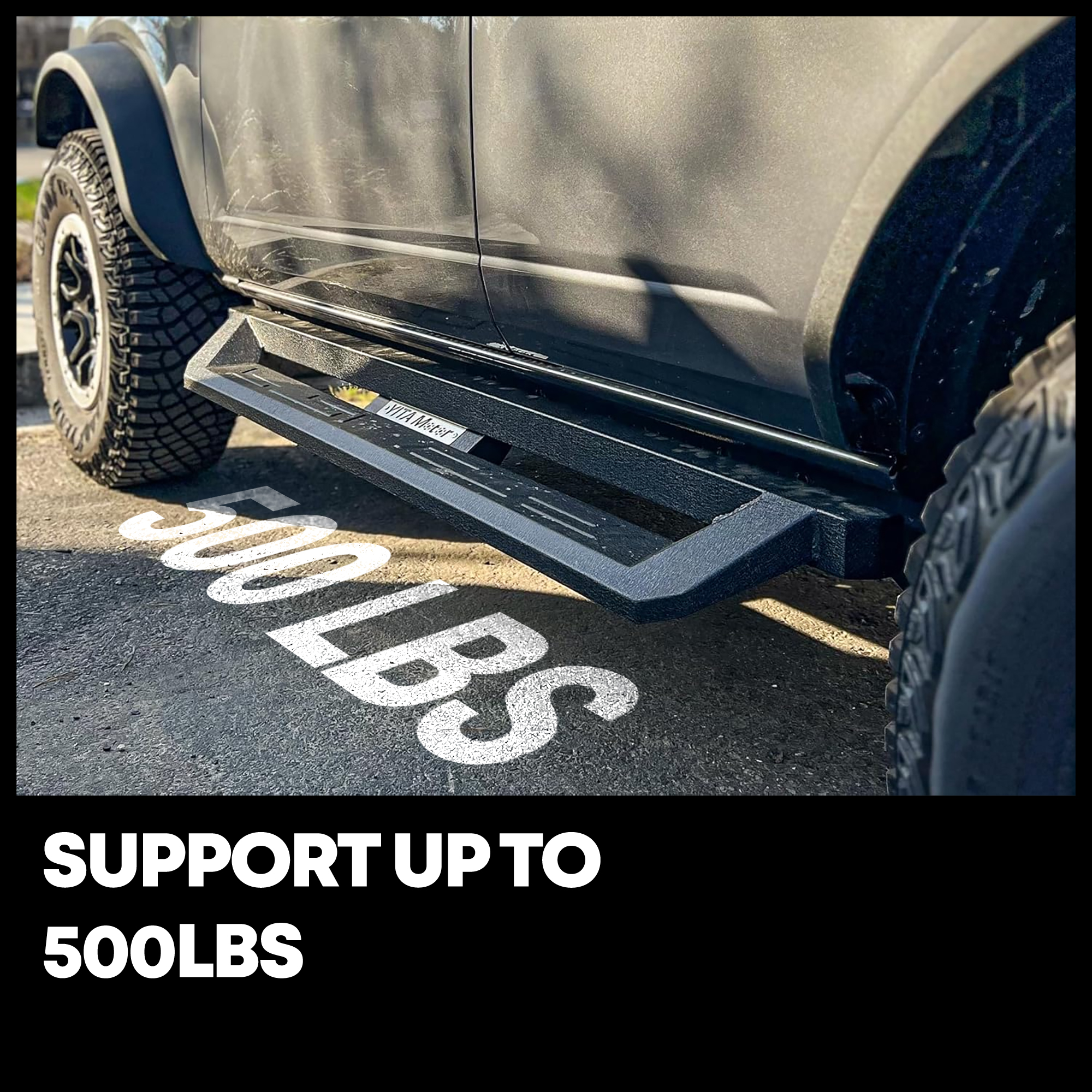 Side view of YITAMOTOR® 2021-2026 Ford Bronco 4 Door Running Boards, Off-Road Side Steps
