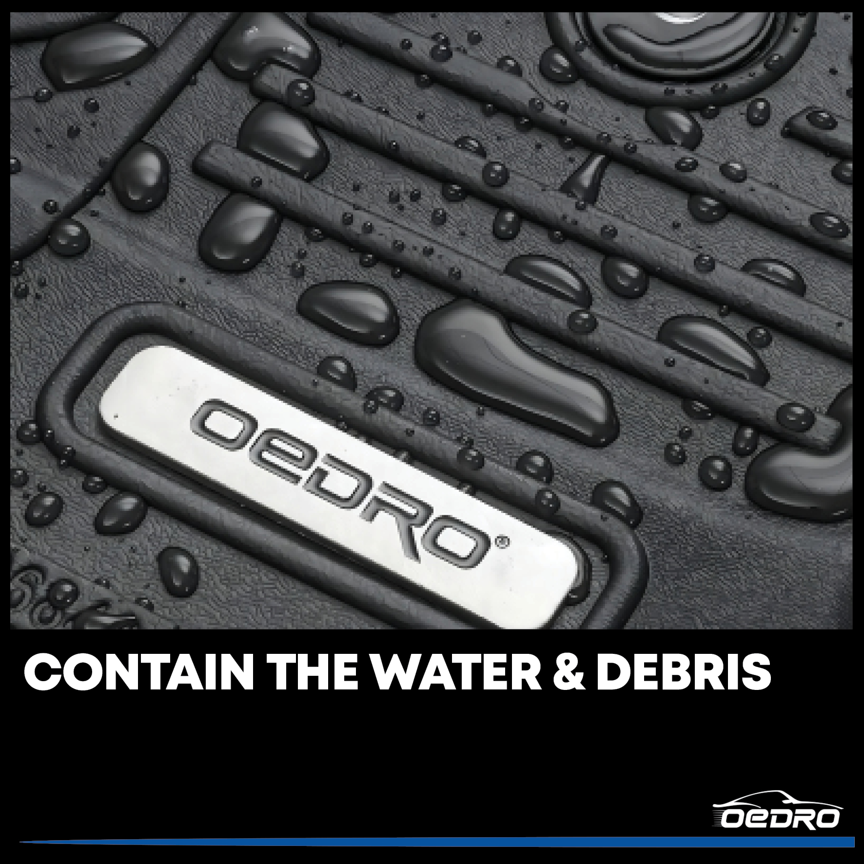 Side view of OEDRO Floor Mats for 2017-2025 Honda Ridgeline Crew Cab, All-Weather Guard 3 Row Liner Set