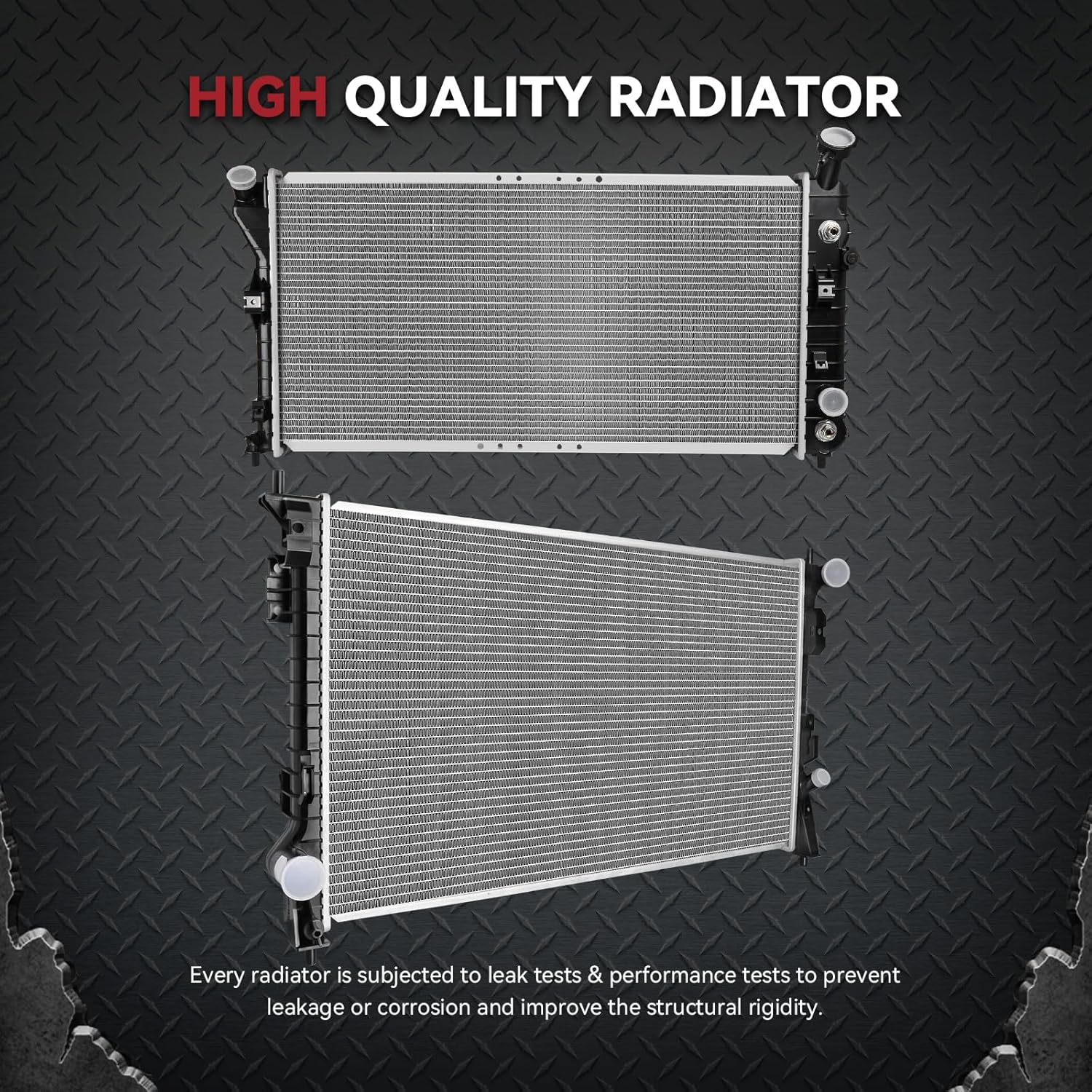 Side view of YITAMOTOR Aluminum Radiator - Direct Fit for 00-05 Buick Regal/Century, Chevy Impala/Monte Carlo | 3.1L 3.4L 3.8L V6