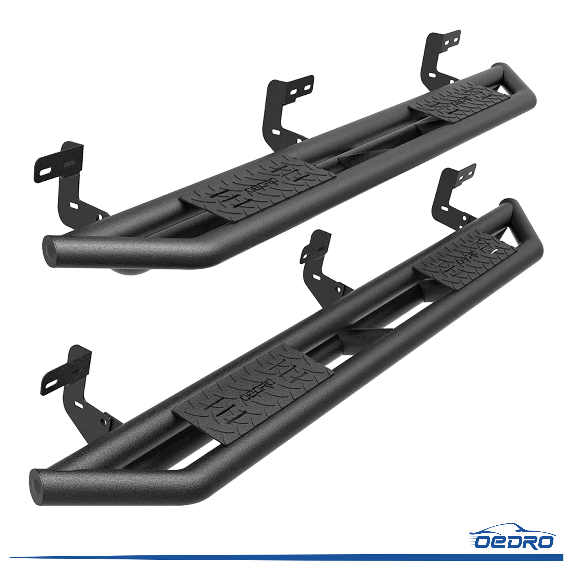 Side view of OEDRO 6" Running Boards for 2009-2018 Ram 1500 2019-2024 Ram 1500 Classic Quad Cab, Black Heavy Duty Truck Nerf Bars
