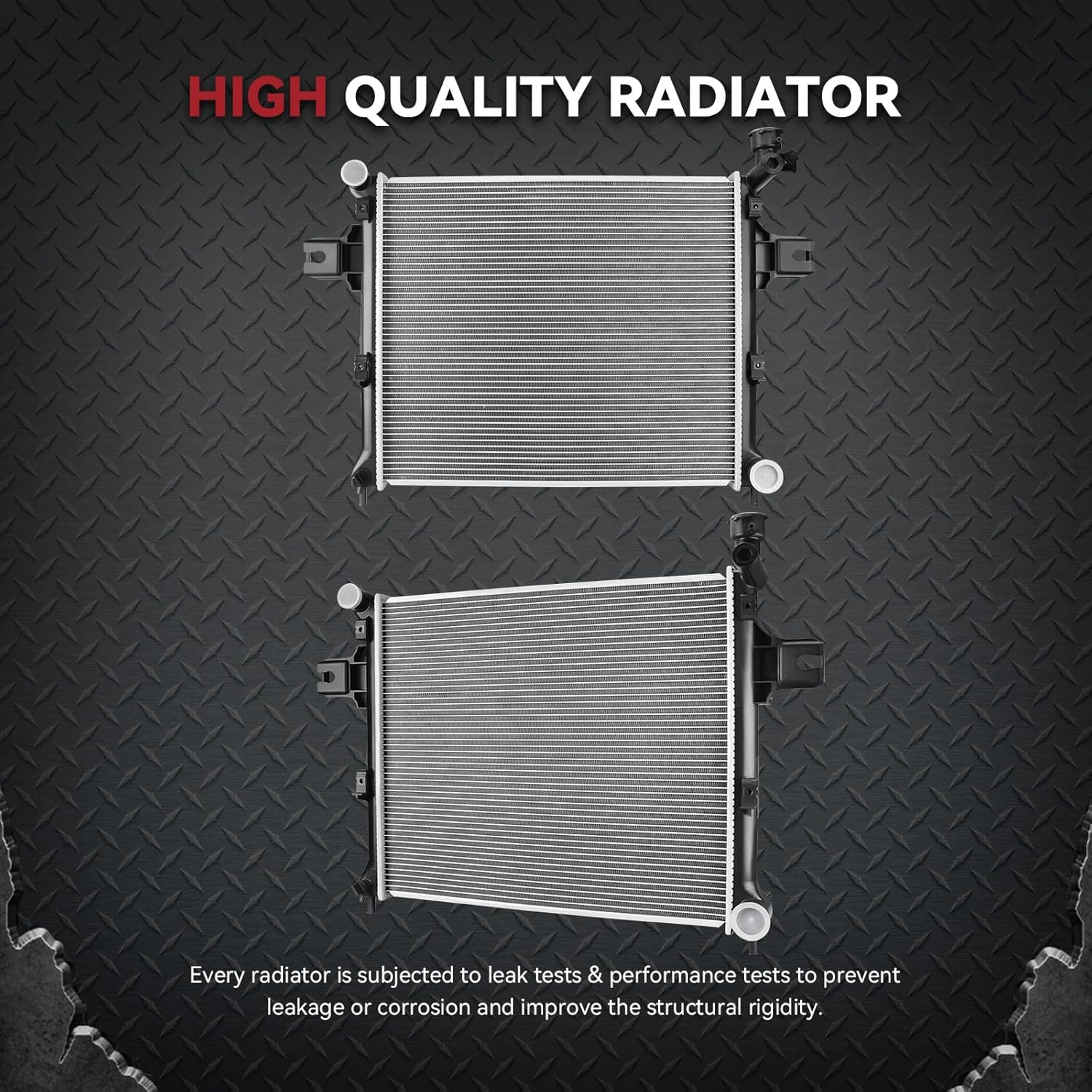 Side view of YITAMOTOR Aluminum Radiator - Direct Fit for 2005-2010 Jeep Grand Cherokee & Commander | 3.0L-6.1L V6 V8 Engines