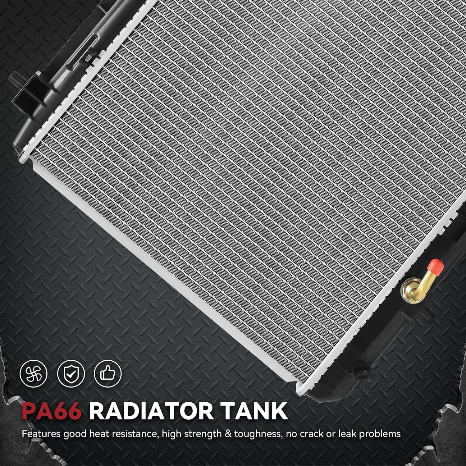 Side view of YITAMOTOR Aluminum Radiator - Direct Fit for 1997-2001 Honda CR-V | 2.0L Engine