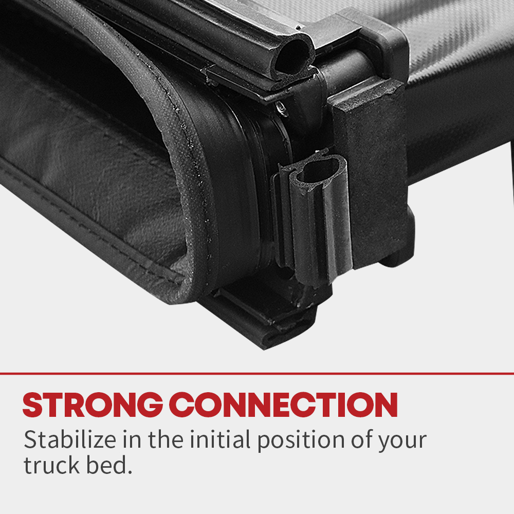 Side view of Quad Fold Tonneau Cover for 2007–2013 Silverado/Sierra 1500 6.6 ft Bed | YITAMOTOR