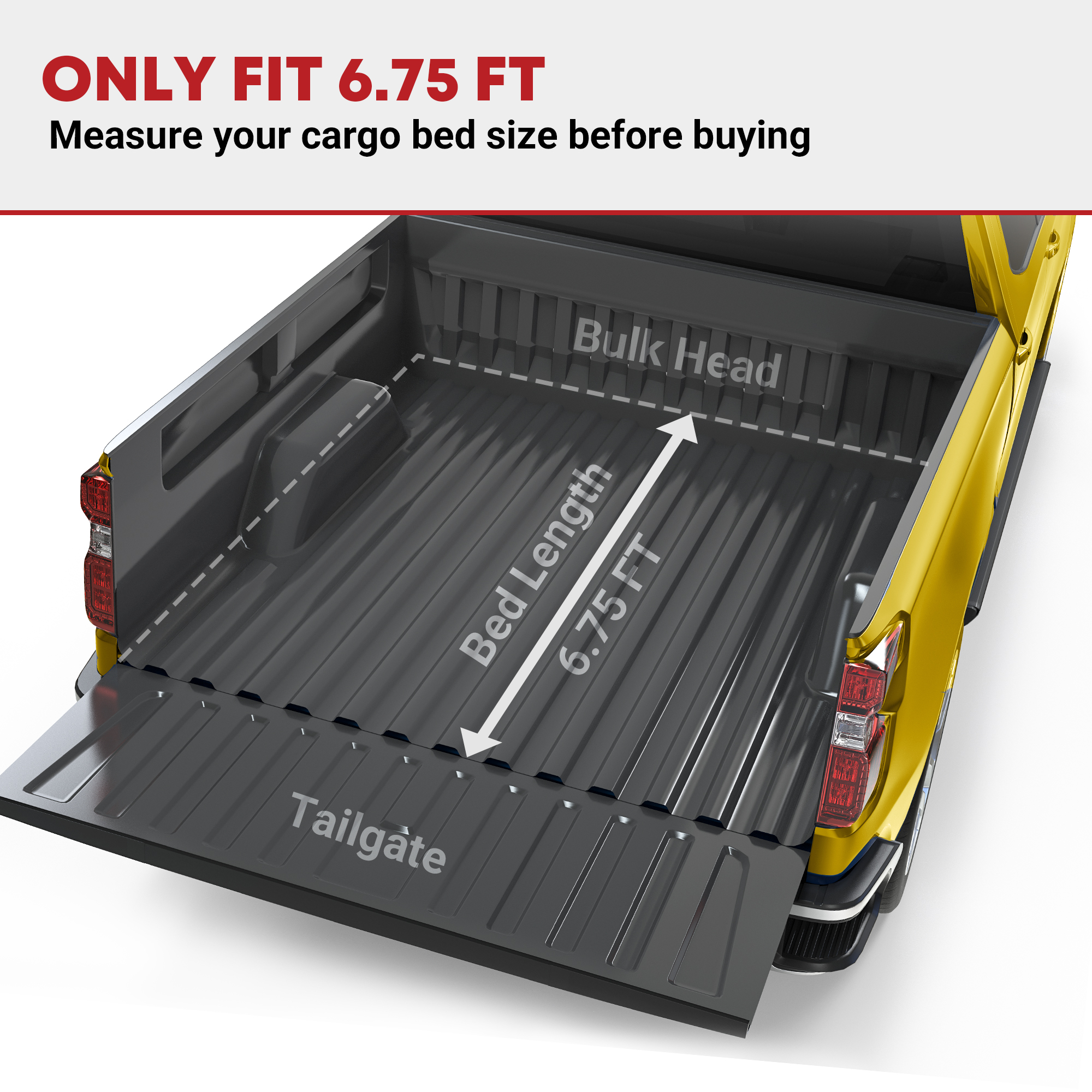 Side view of YITAMOTOR® 1999-2016 Ford F-250 F-350 F250 F350 Super Duty Soft Roll Up Tonneau Cover, Styleside 6.75 ft Bed