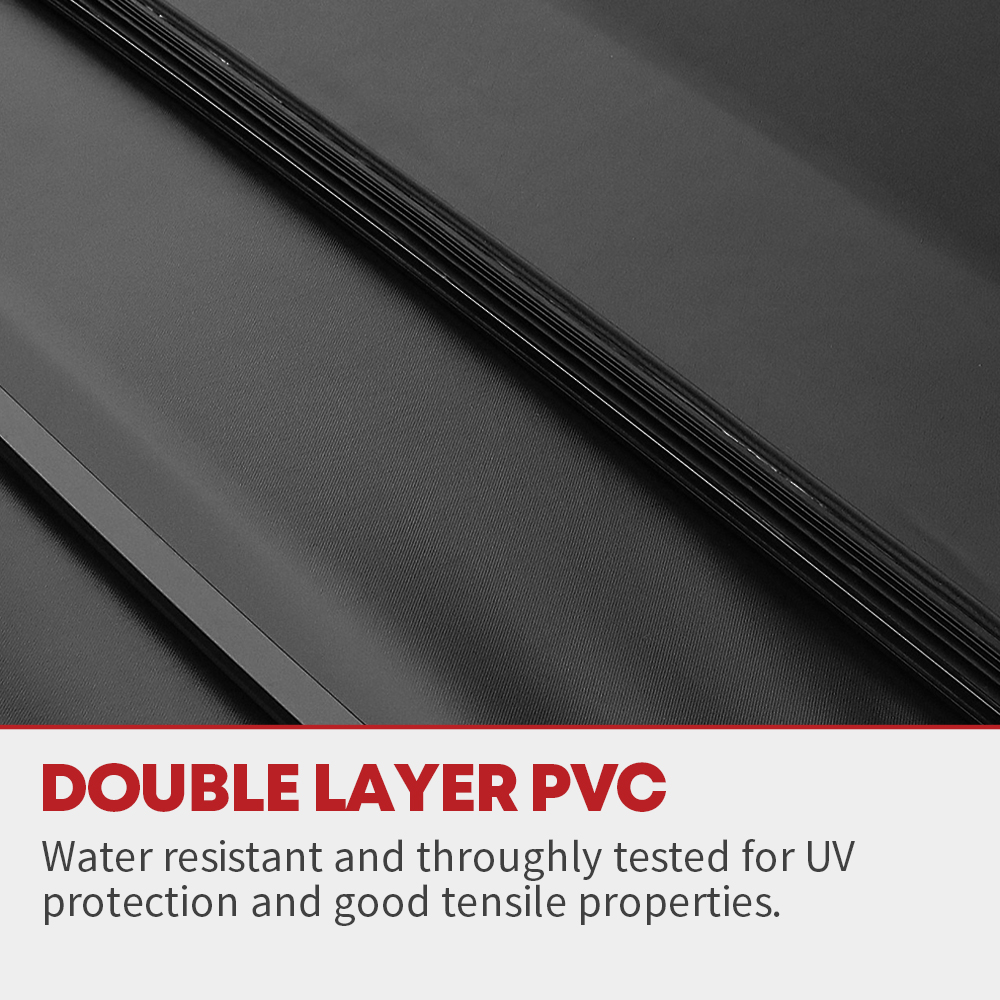 Side view of YITAMOTOR Quad Fold Tonneau Cover for Nissan Titan/XD 2016–2024, 6.5 ft Fleetside Bed, No Titan Box