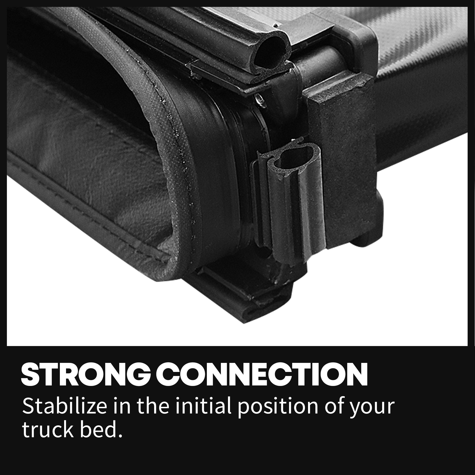 Side view of YITAMOTOR Soft Roll Up Tonneau Cover for 2019-2024 Ford Ranger 5 ft Bed
