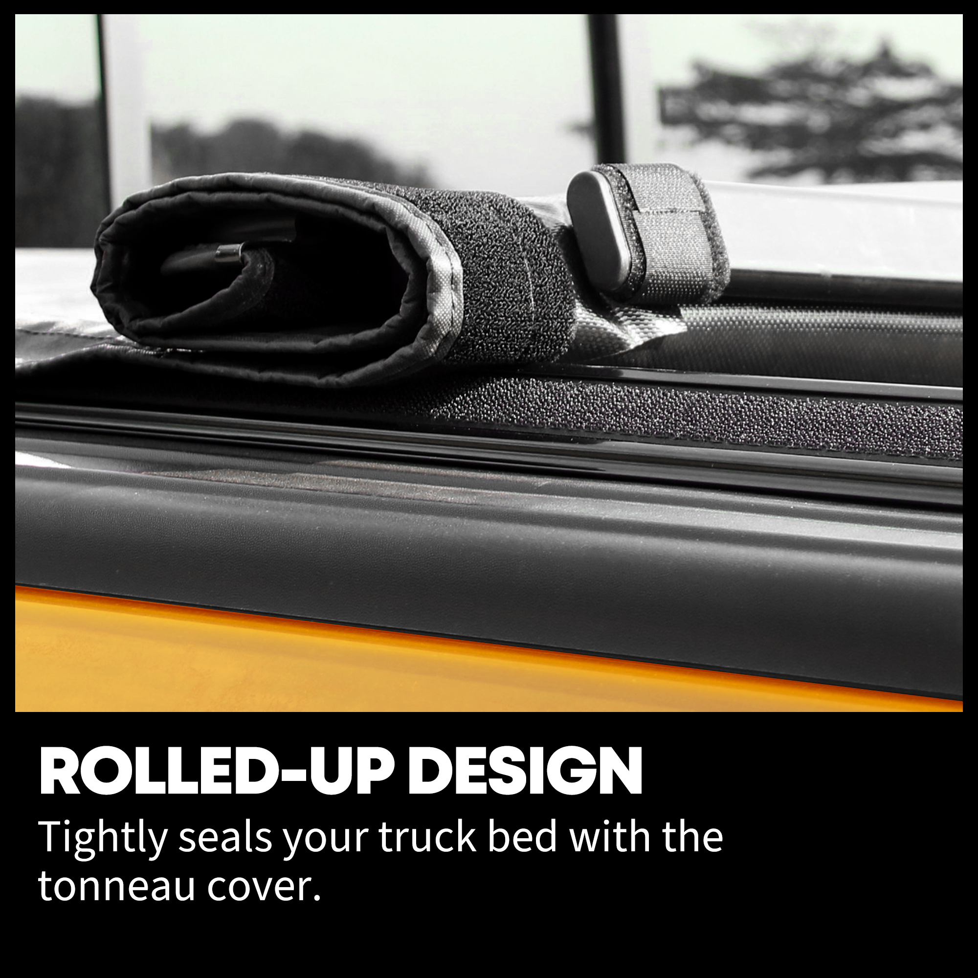 Side view of YITAMOTOR® 2014-2018 Chevy Silverado / GMC Sierra 1500 5.8ft Fleetside Bed Soft Roll Up Truck Bed Tonneau Cover