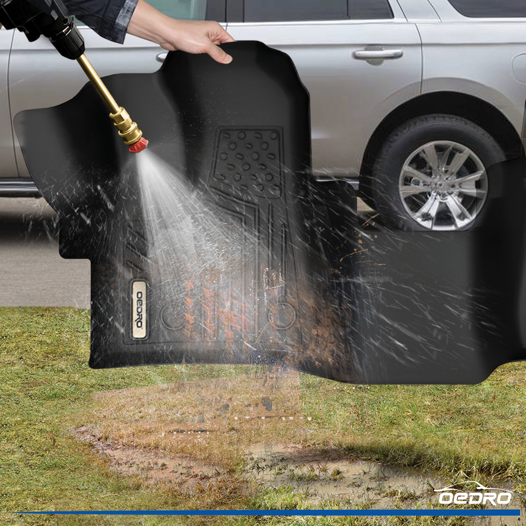 Side view of OEDRO Floor Mats for 2015-2021 Ford Transit-150/250/350 (No Transit Connect)