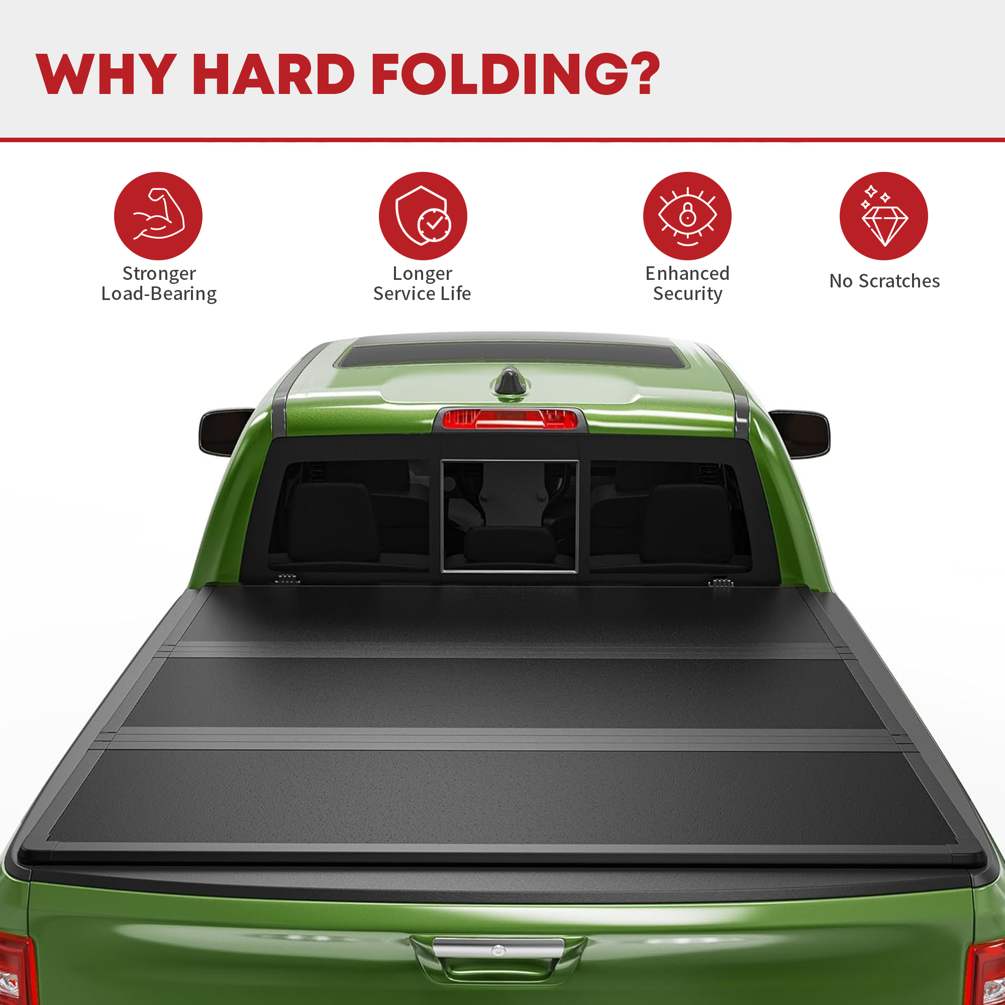 Side view of Hard Tri-fold Tonneau Cover for Silverado/Sierra 1500–3500 | 6.6ft Bed | YITAMOTOR