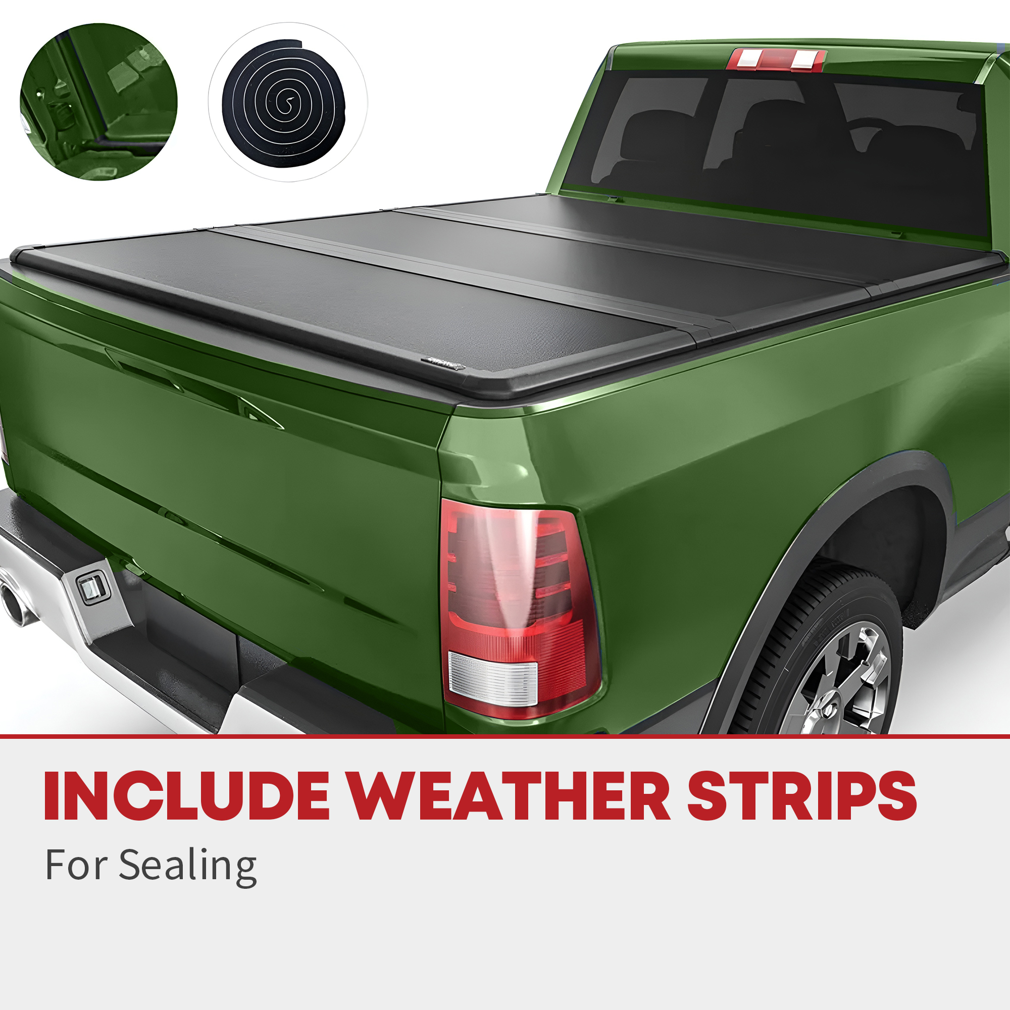 Side view of Hard Tri-fold Tonneau Cover for Silverado/Sierra 1500–3500 | 6.6ft Bed | YITAMOTOR