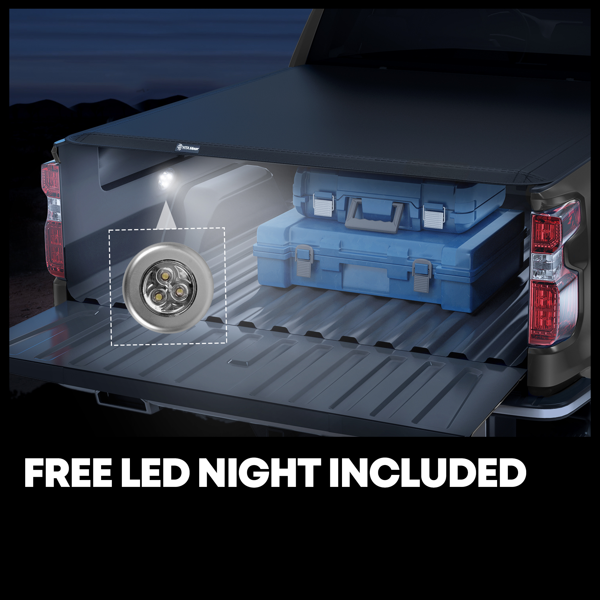 Side view of Tonneau Cover for 2020–2026 Jeep Gladiator JT, 5 ft Bed, Fits Models Without Trail Rail System