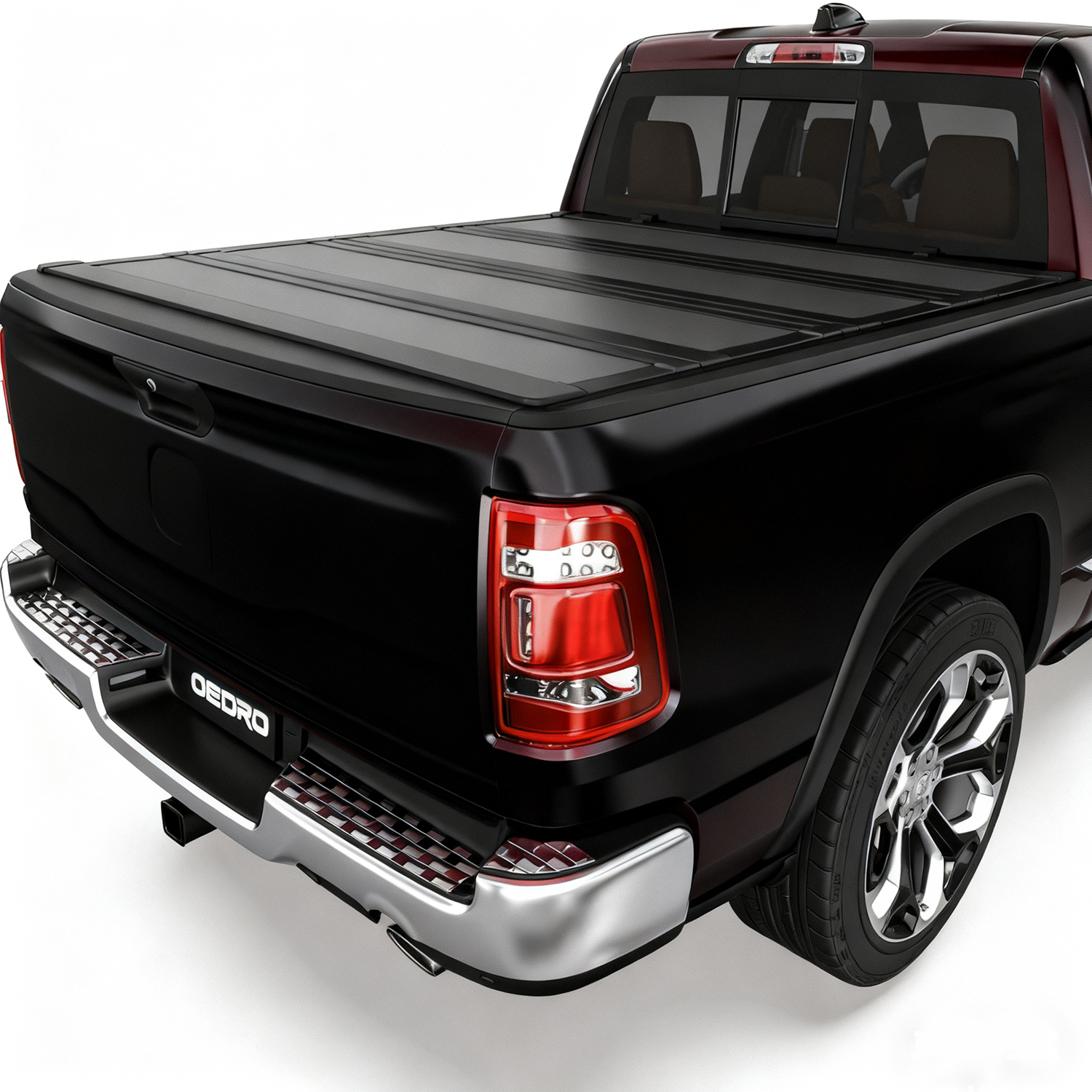 OEDRO Low-Profile Hard Quad-Fold Tonneau Cover Compatible with Dodge Ram 1500 2009-2018, Fit for Ram 1500 Classic 2019-2024 5.7ft Bed Without Rambox