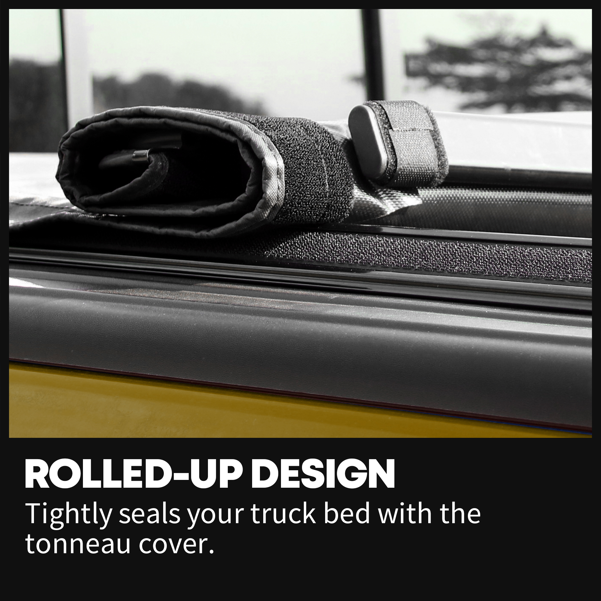 Side view of YITAMOTOR® 2020-2026 Chevy Silverado/GMC Sierra 2500 3500 HD Soft Roll Up Tonneau Cover, Fleetside 6.9 ft Bed