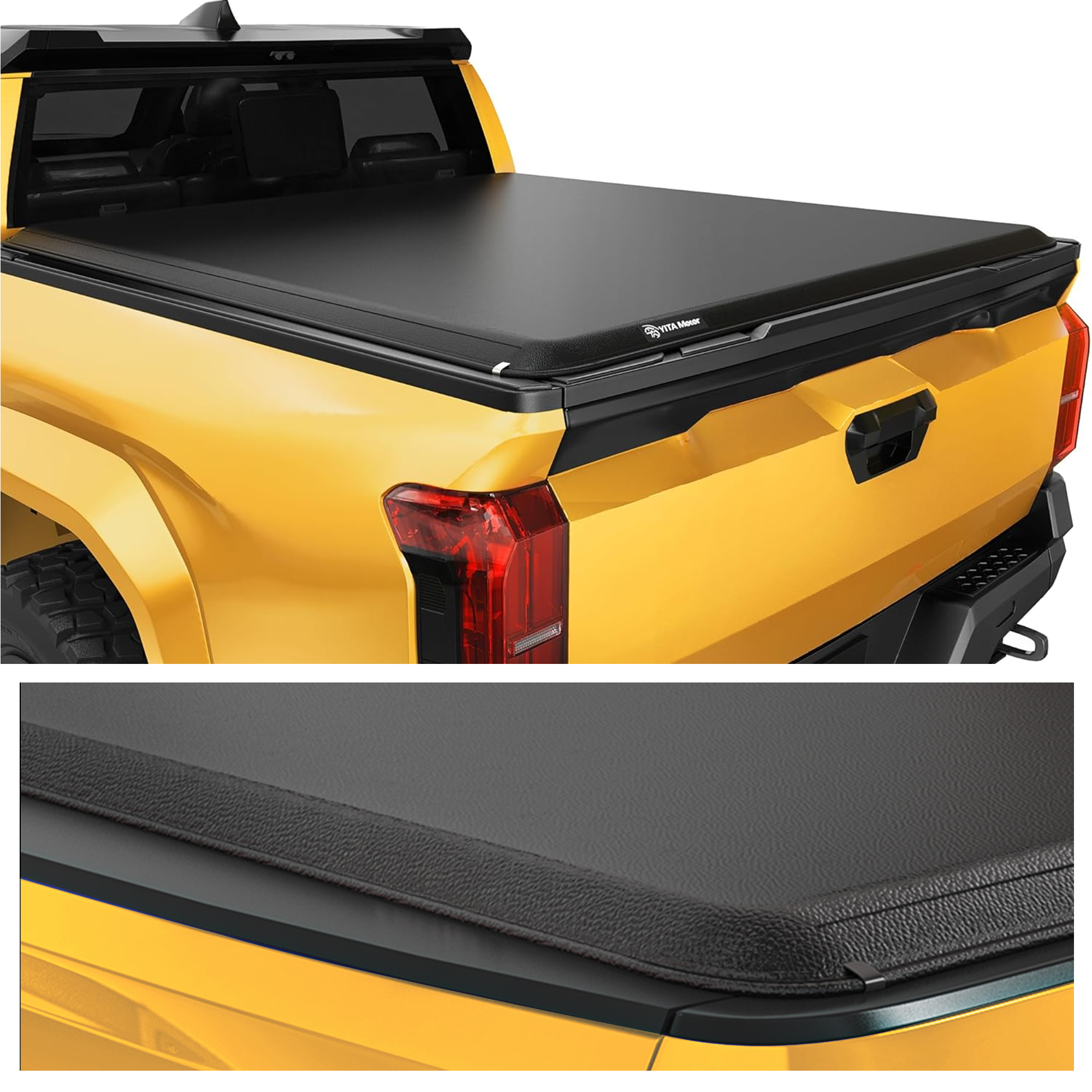 Side view of Truck Bed Roll-Up Cover for Toyota Tacoma 2024–2026, 5' Bed w/ Deck Rail – YITAMOTOR (Excludes Trail Edition)