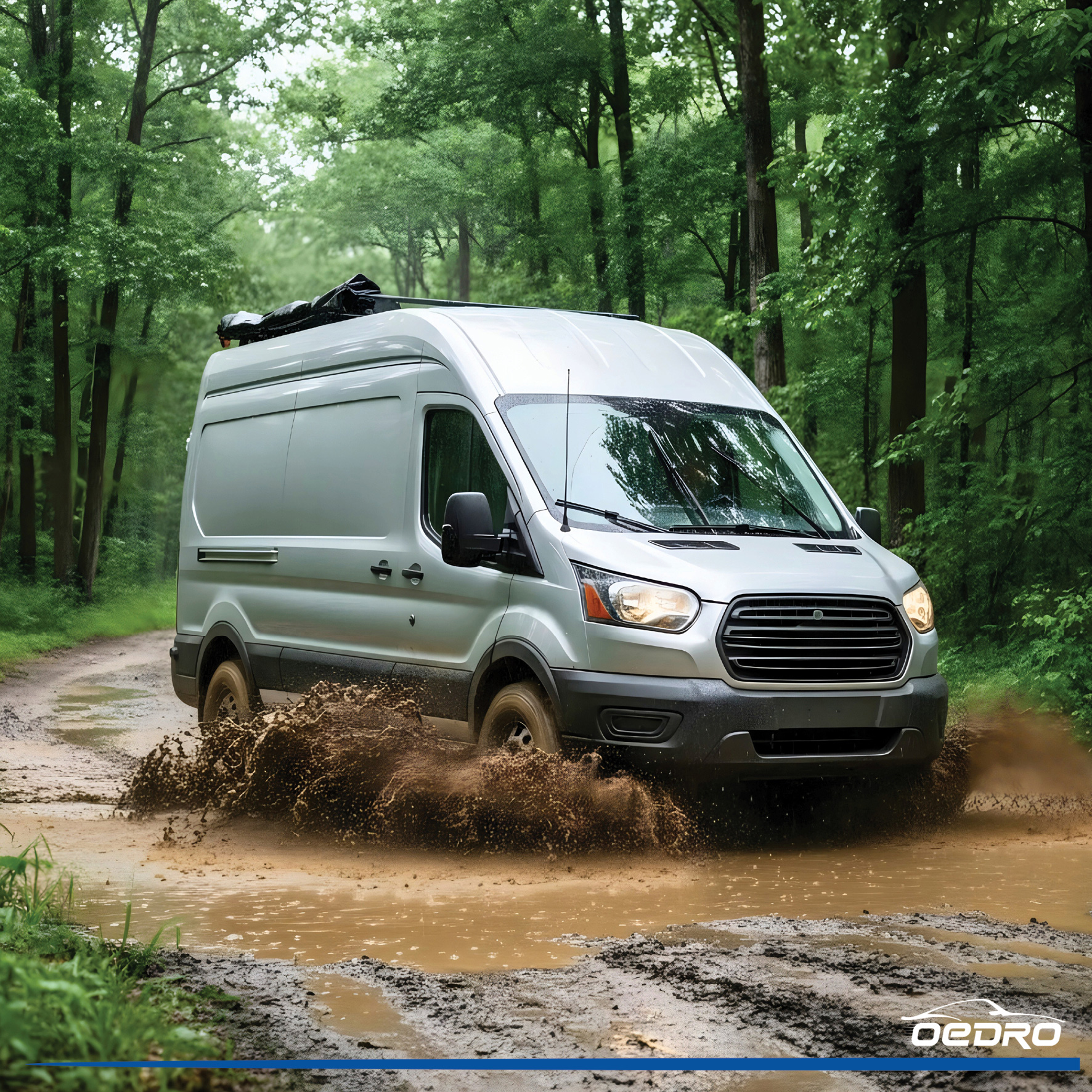 Side view of OEDRO Floor Mats for 2015-2021 Ford Transit-150/250/350 (No Transit Connect)