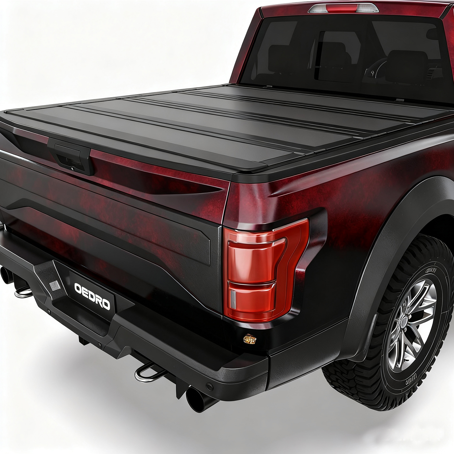 OEDRO Low-Profile Hard Quad-Fold Tonneau Cover Compatible with Ford F-150 F150 2015-2026 5.5ft Bed, One-Handed Quick Release, Drainage Design