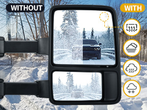 Power Heated Plane Mirror