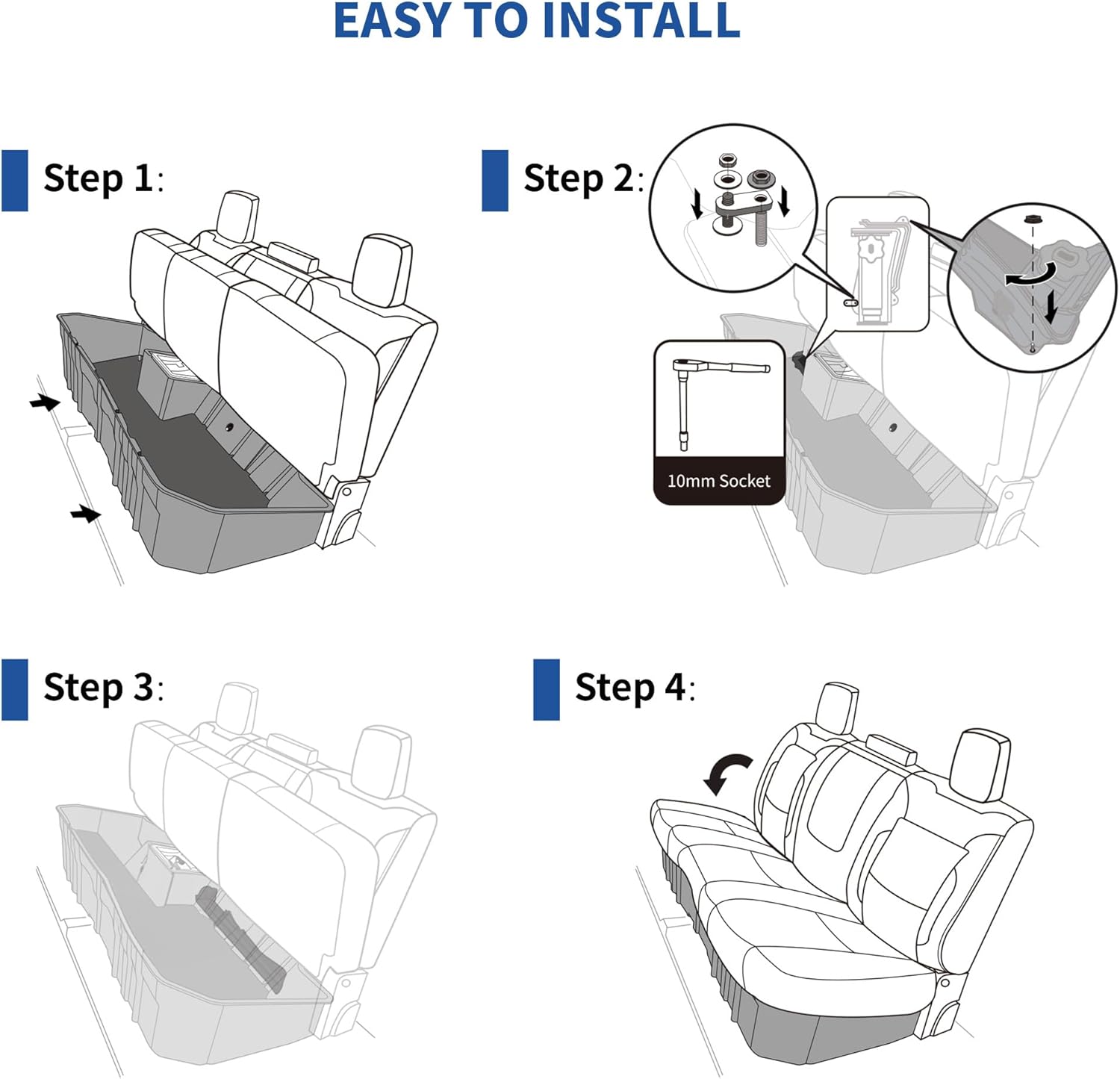 Mixsuper Liner Under Seat Storage For Chevy Silverado 1500 - View #6