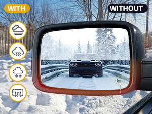 Power Heated Plane Mirror