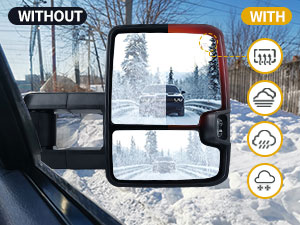 Power Heated Plane Mirror