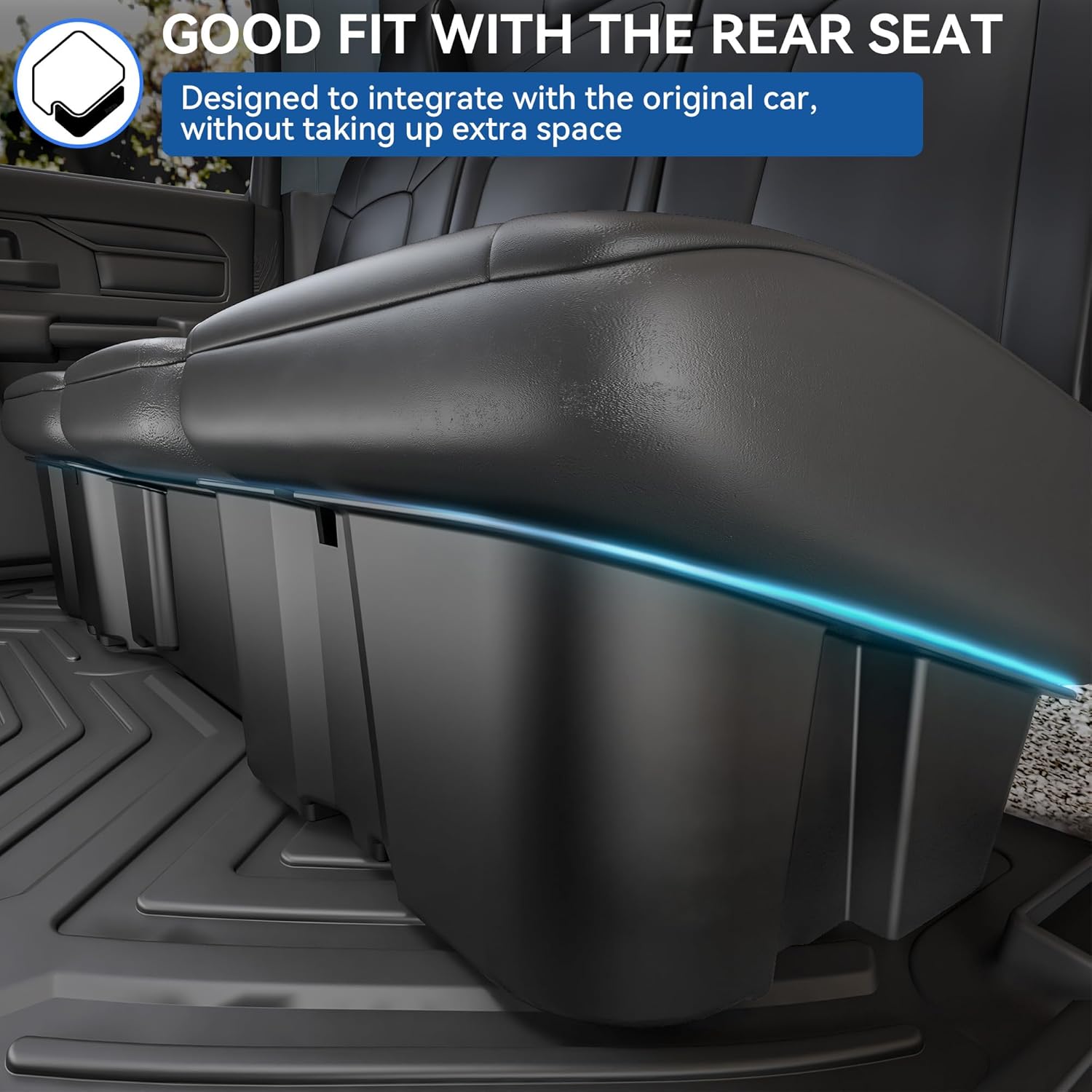 ECOTRIC Under Seat Storage Box Compatible with 2014-2018 Chevrolet Silverado/GMC Sierra 1500 Double Cab/2015-2018 Silverado/Sierra 2500HD 3500HD Double Cab Underseat Container 2-in-1 Organizer