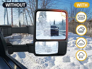 Power Heated Plane Mirror