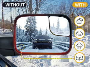 Power Heated Plane Mirror