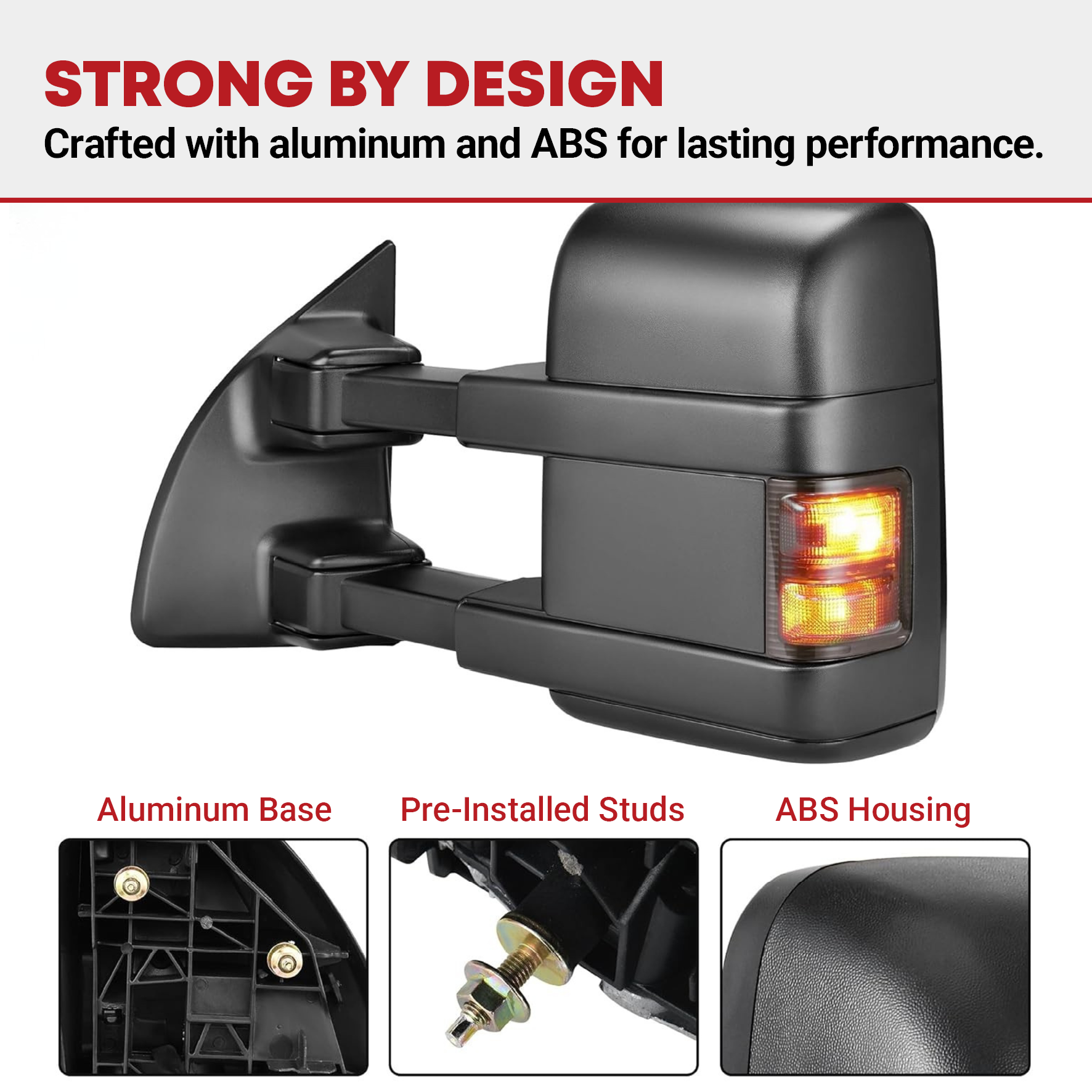 AUTOSAVER88 Driver Side Towing Mirror For 2008-2016 Ford F250 F350 F450 F550 - Power Adjustable, Heated, Turn Signal - View #10