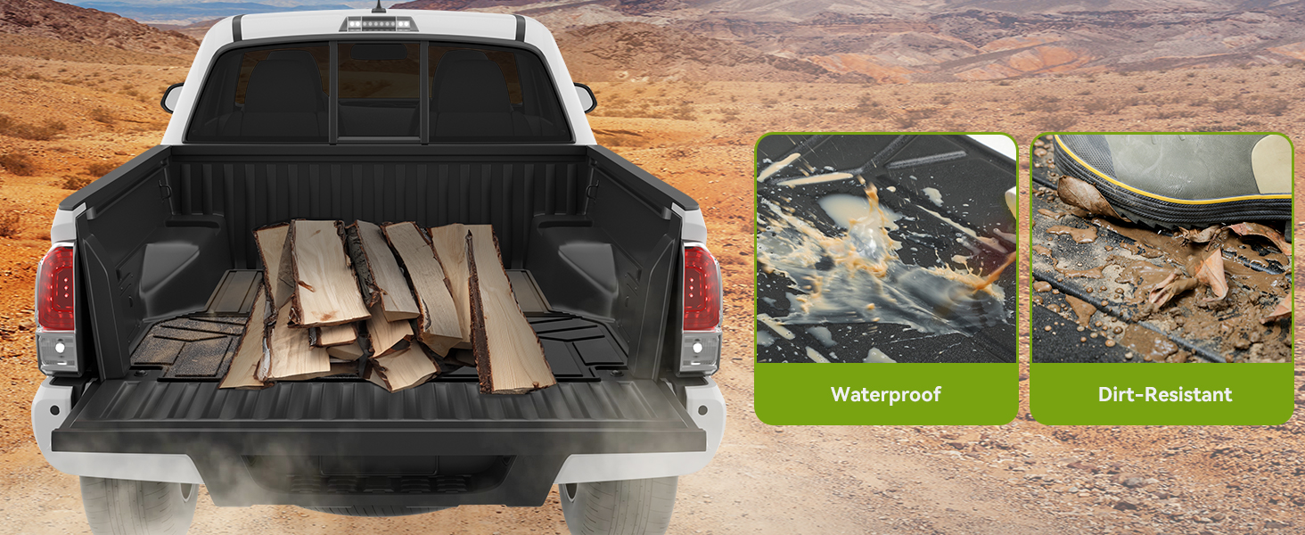 Truck Bed Mat for 2020-2023 Jeep Gladiator 5 Ft, Pickup Truck Bed Liner for Jeep Gladiator Accessories, All Weather Rugged TPE Truck Bed Liner Fit Jeep Gladiator