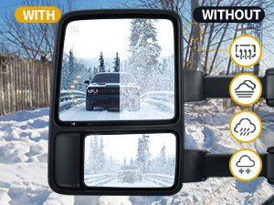 Power Heated Plane Mirror