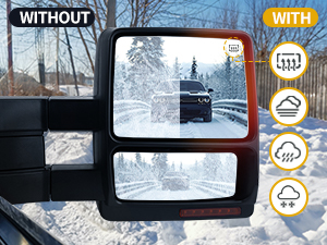 Power Heated Plane Mirror