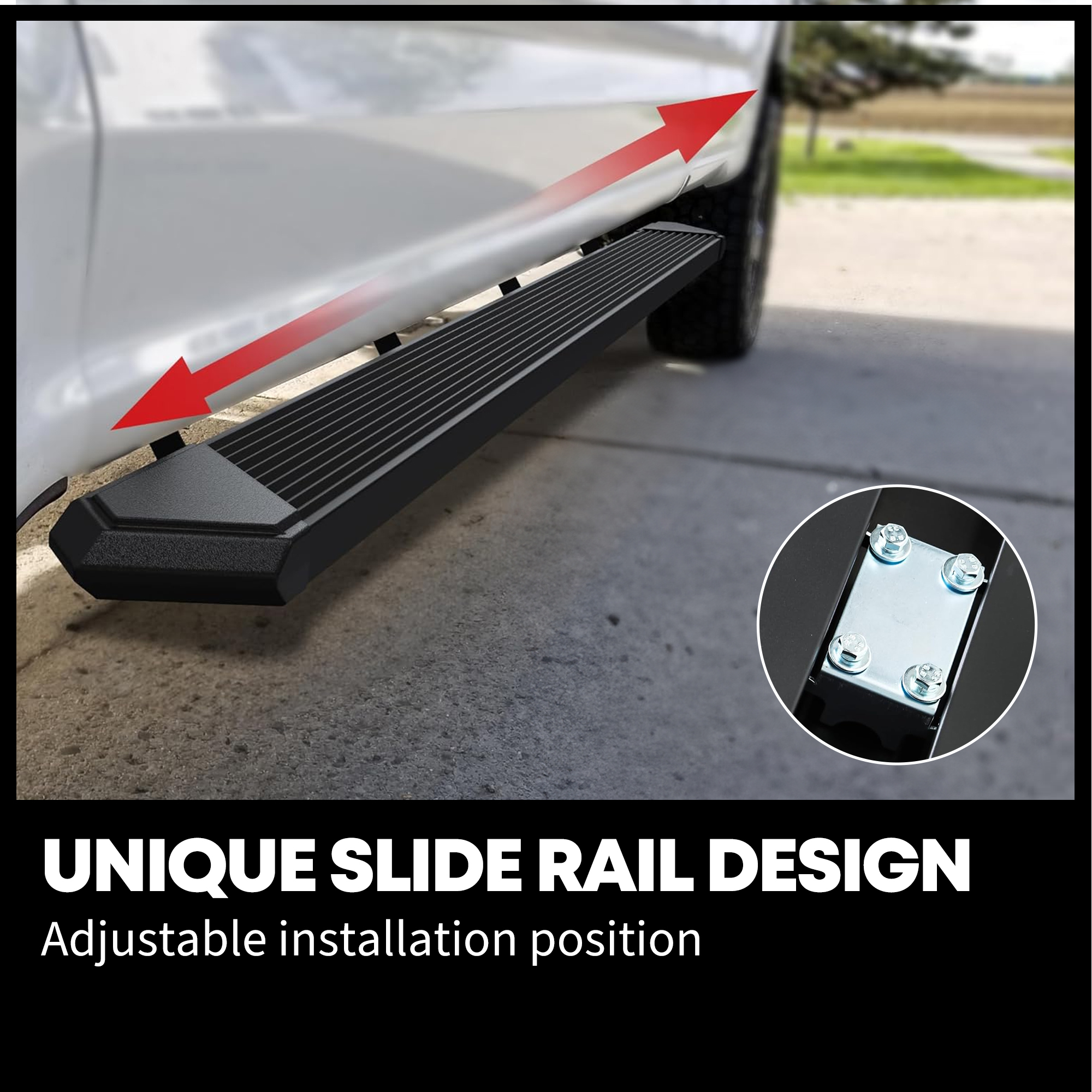 Side view of YITAMOTOR 6" Black Running Boards for 2015-2026 Chevy Colorado & GMC Canyon Crew Cab | Side Steps Nerf Bars