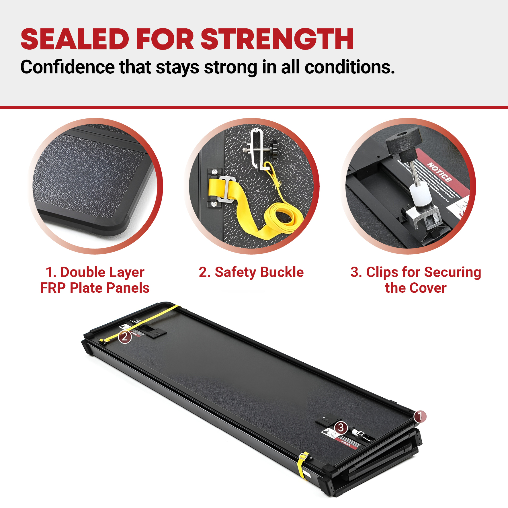 Side view of Hard Quad Fold Tonneau Cover for 2020-2026 Silverado/Sierra 2500/3500 HD | 6.9ft Bed | YITAMOTOR