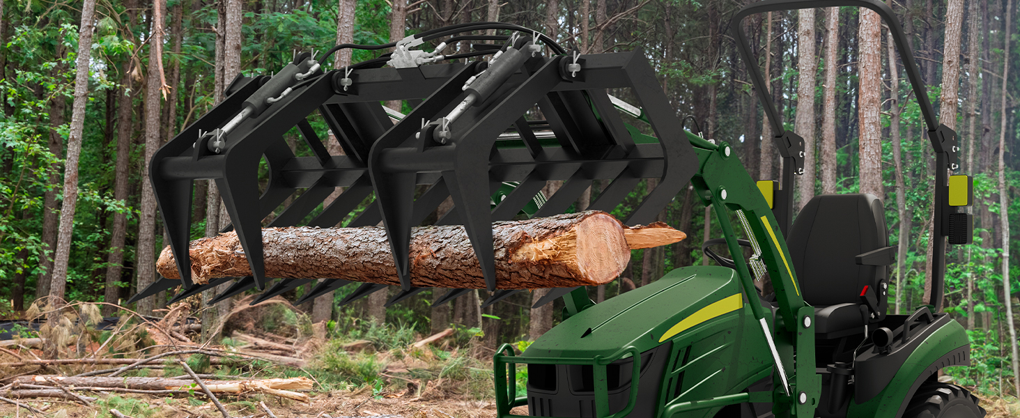 72" Rock Grapple Rake Quick Tach Bucket Loader