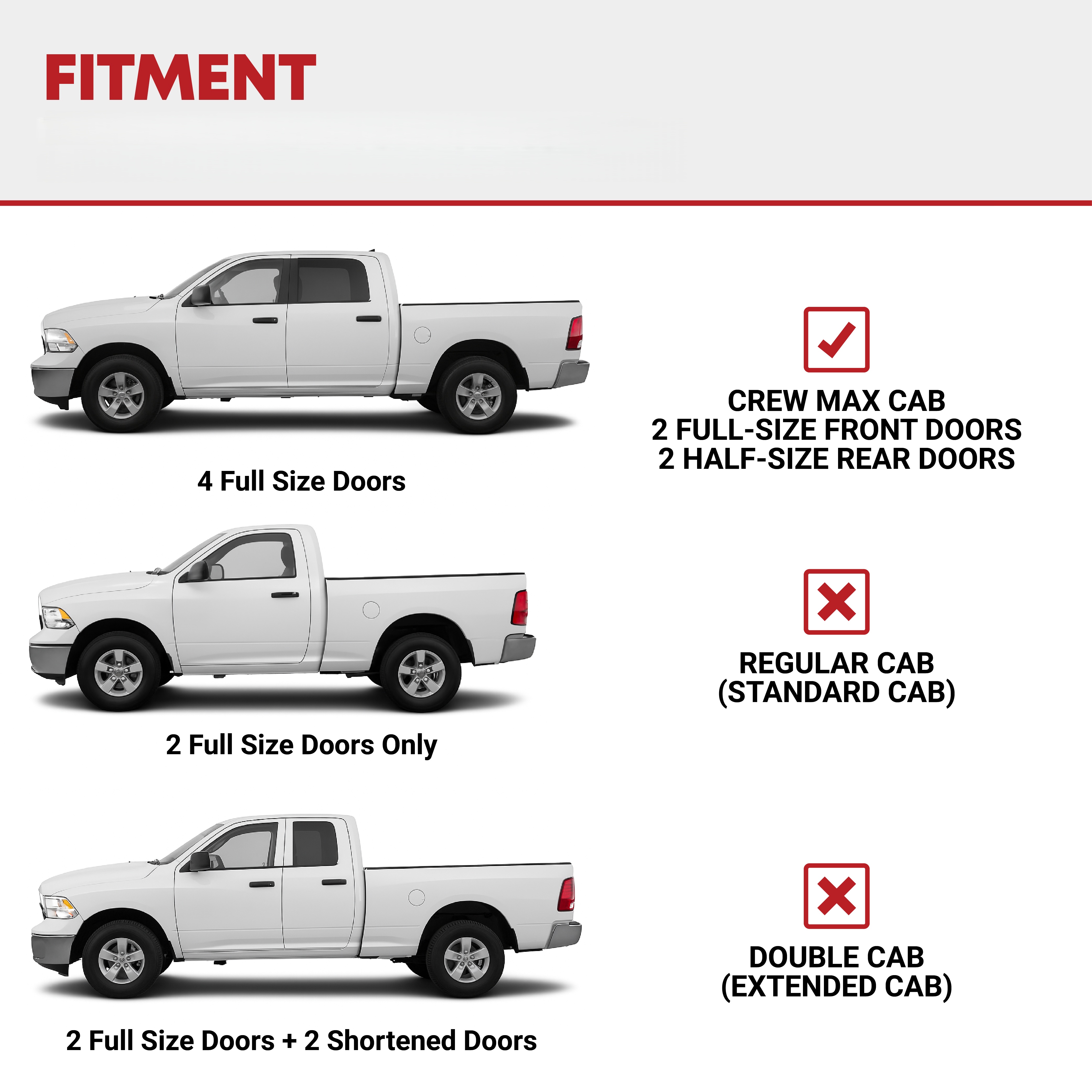 Side view of Running Boards Compatible with 2022-2026 Tundra Crewmax Cab(2 3/4 Size Rear Doors), 2-Stairs Side Step Rails Black Powder Coated Nerf Bars
