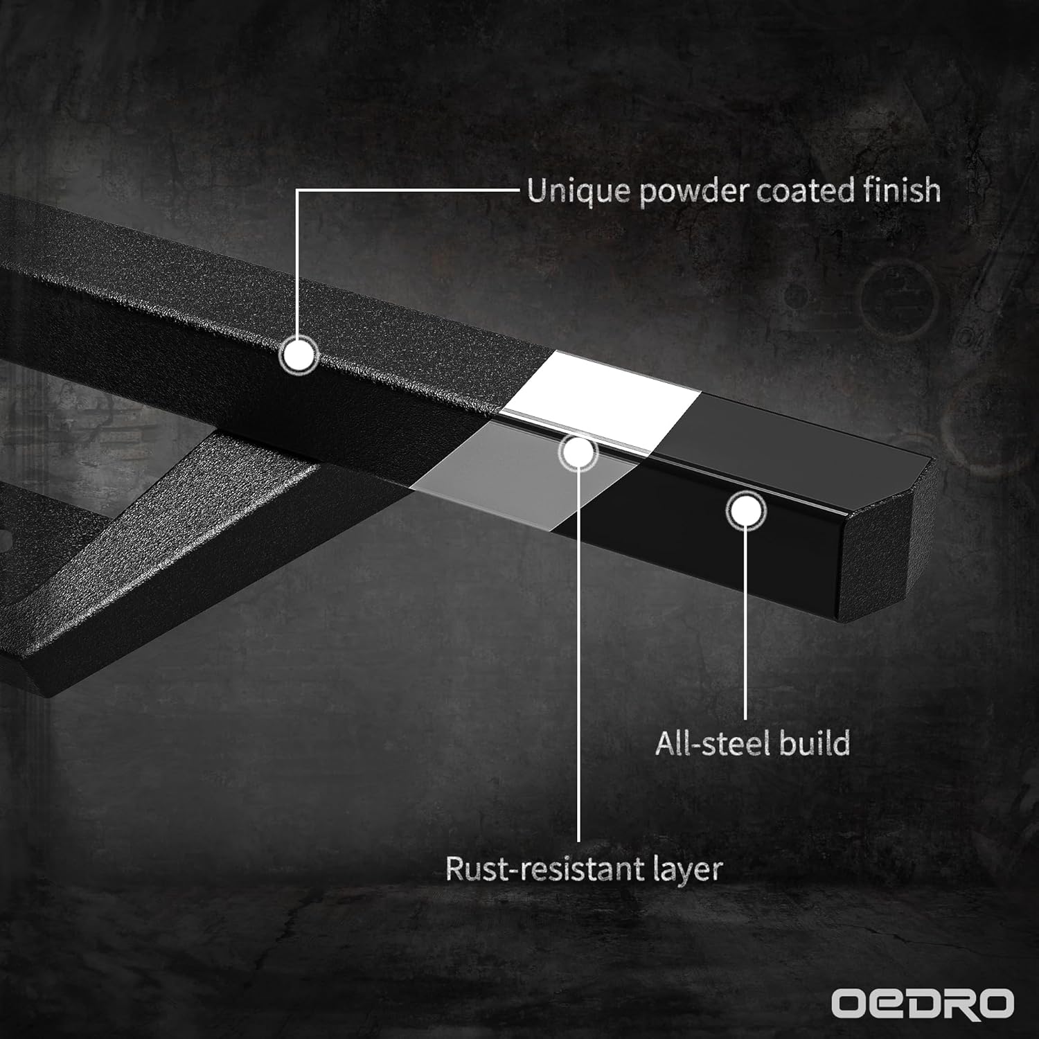 Side view of OEDRO Running Boards Compatible with 2019-2026 Chevy Silverado/GMC Sierra 1500 Double/Extended Cab, 2020-2026 2500HD 3500HD, Two Stairs Steps