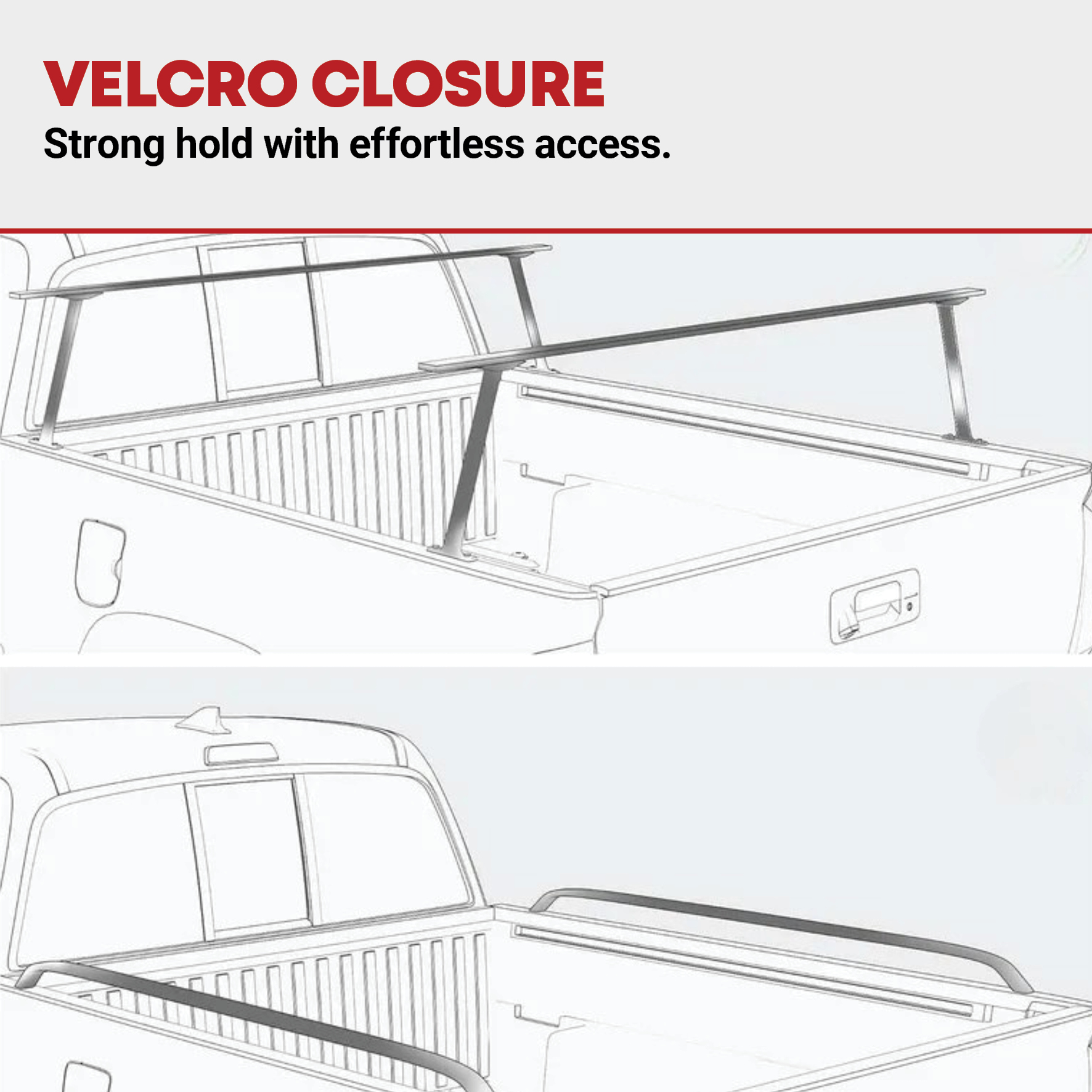 Side view of Hard Quad Fold Tonneau Cover for 2020-2026 Silverado/Sierra 2500/3500 HD | 6.9ft Bed | YITAMOTOR
