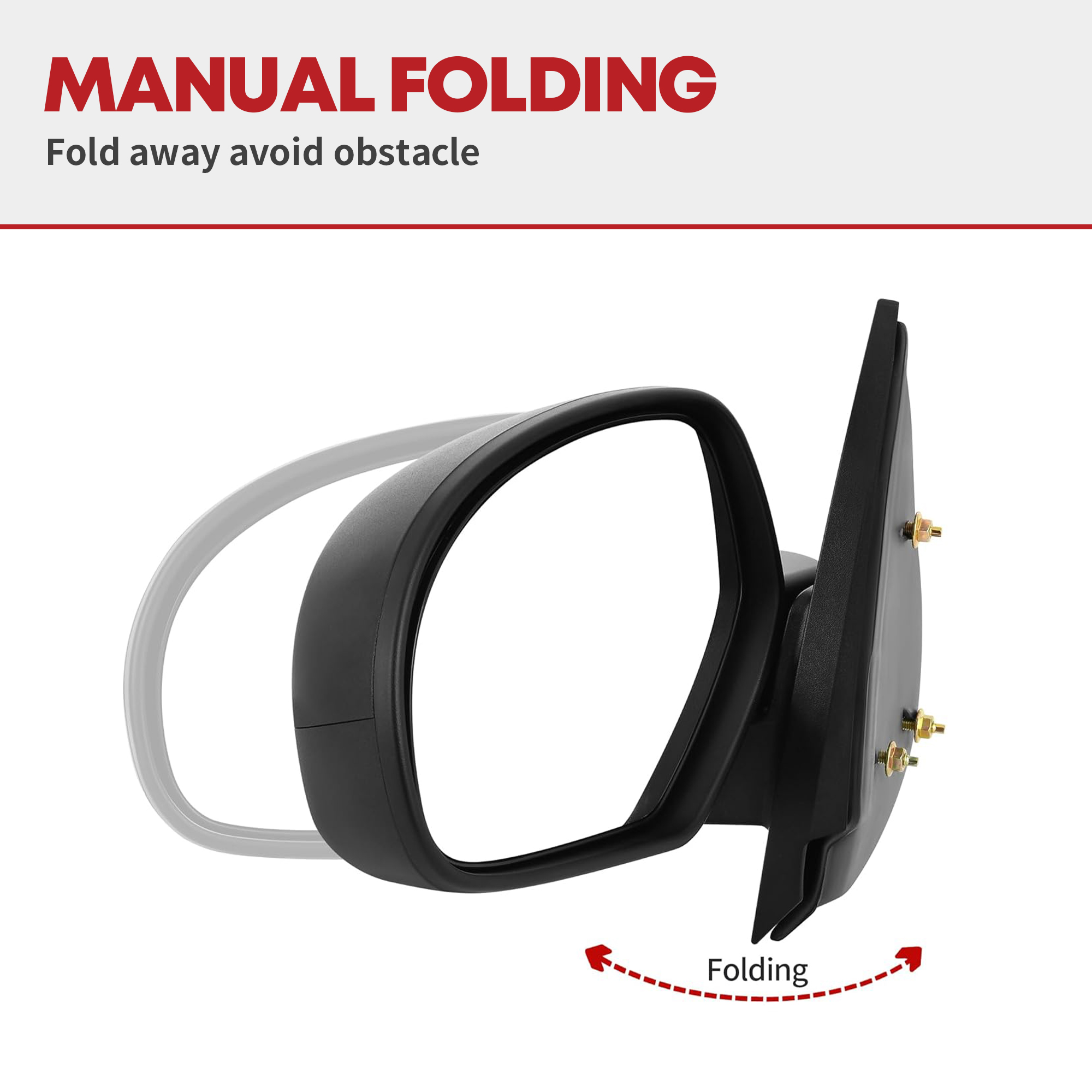 Side view of YITAMOR Manual Towing Mirrors - 2007-2014 Silverado/Sierra 1500-3500 | Left Driver Side, Black