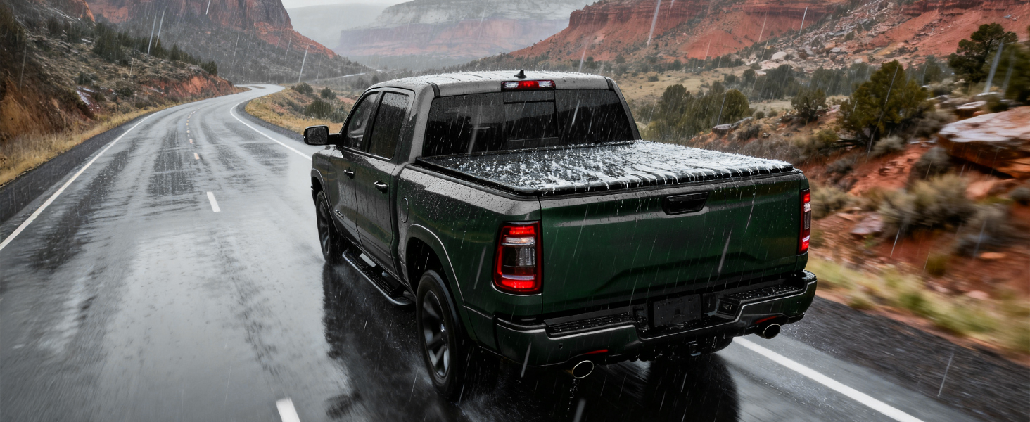 Jeep Gladiator tonneau cover, hard tri-fold cover, 2024 Gladiator bed cover, 5ft bed cover, low profile truck cover, YITAMOTOR, Trail Rail system, JT accessories