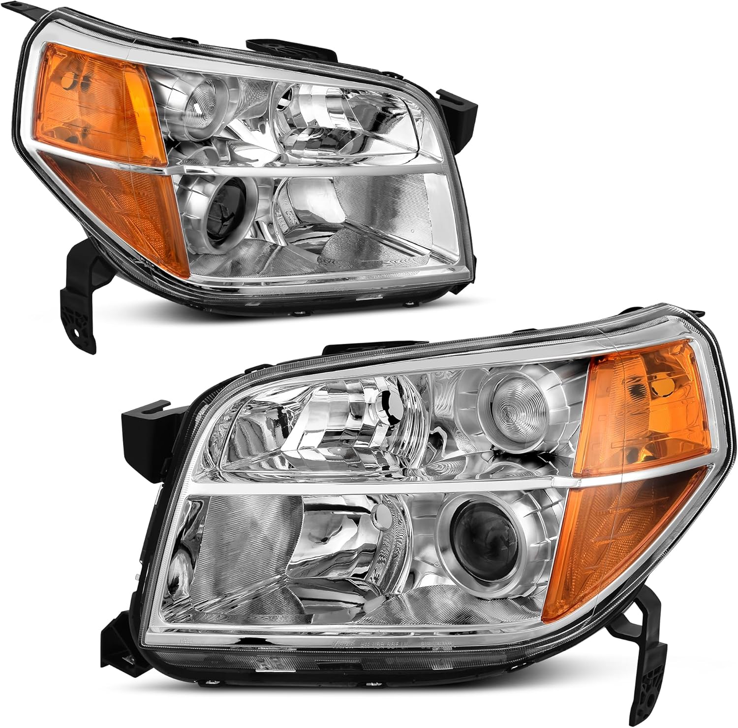 YITAMOTOR Headlights Assembly Pair for 2006 2007 2008 Honda Pilot | Driver & Passenger Side, Chrome Housing, Amber Reflector-image-OE-YTLLHL-0060